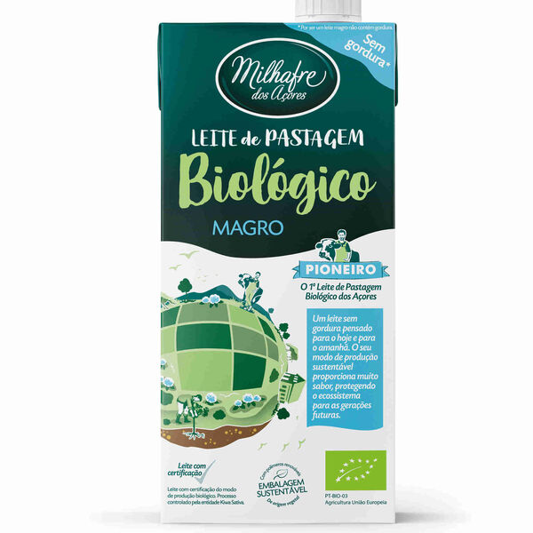 Leite UHT Magro Pastagem Açores Milhafre