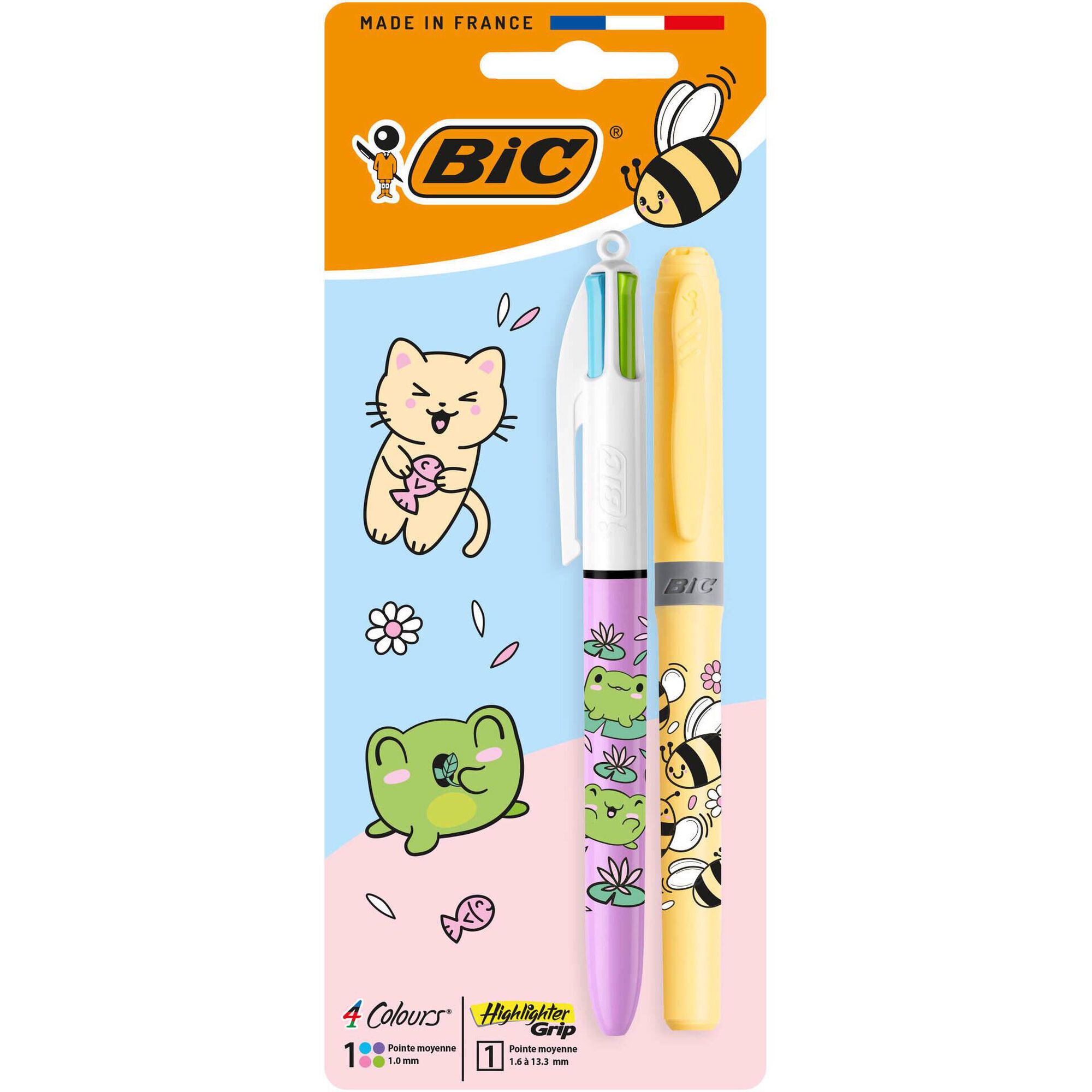 Conjunto Esferográfica 4 Cores e Sublinhador Pastel Conjunto Esferográfica 4 Cores e Sublinhador Pastel
