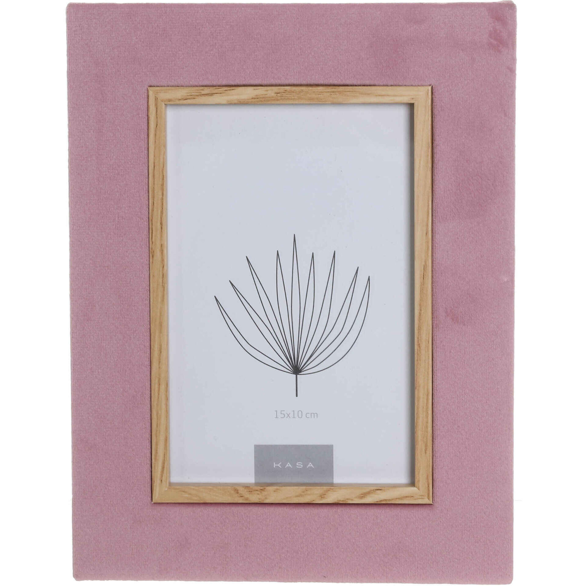 Moldura 10x15cm Veludo Rosa Kasa