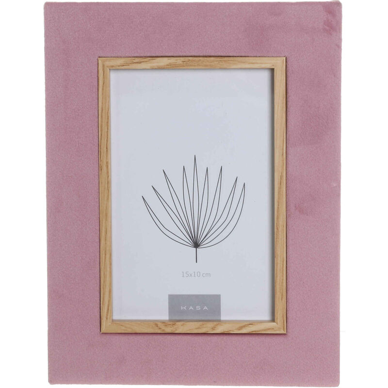 Moldura 10x15cm Veludo Rosa Kasa