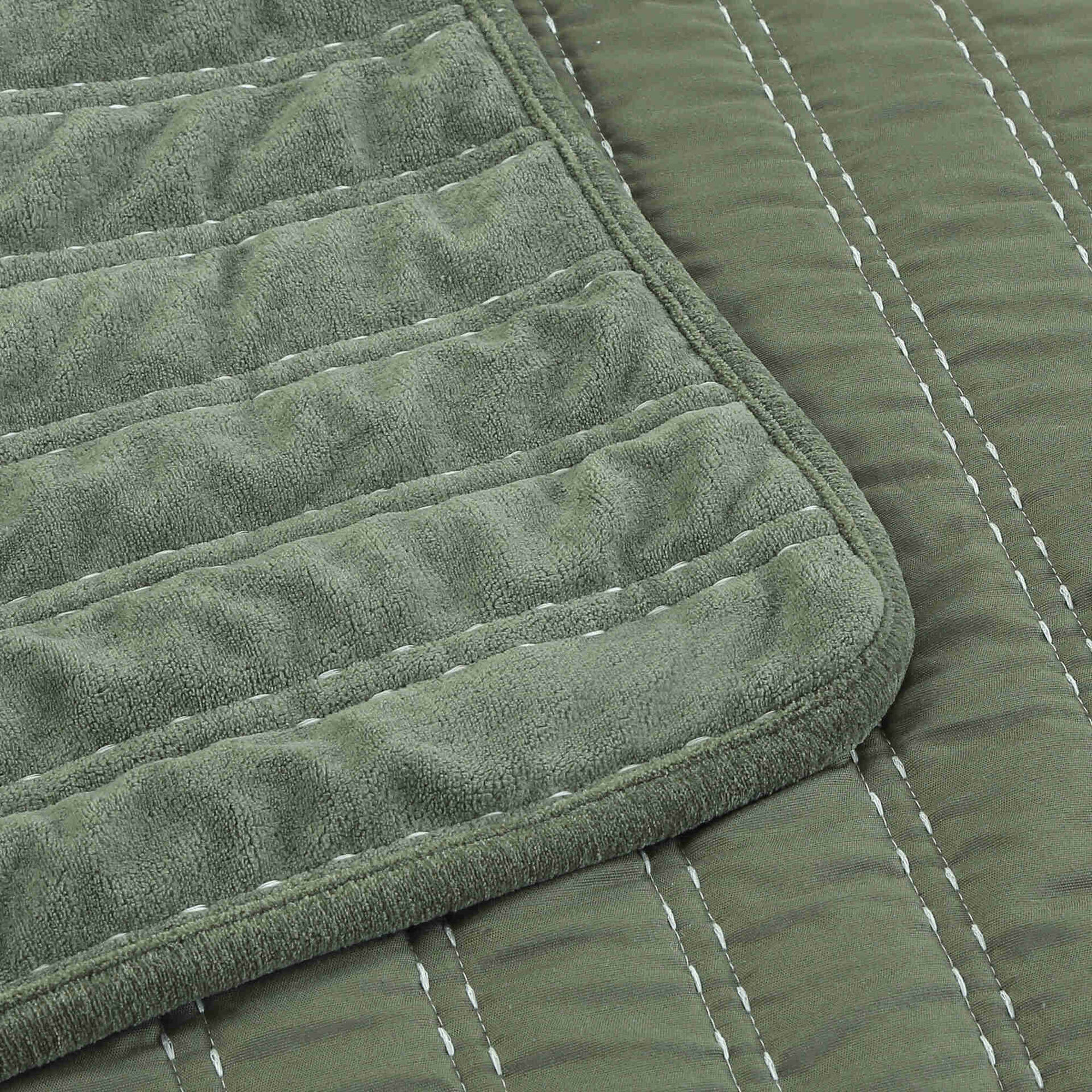 Colcha de Veludo 240x160cm Verde Deep Moss Kasa
