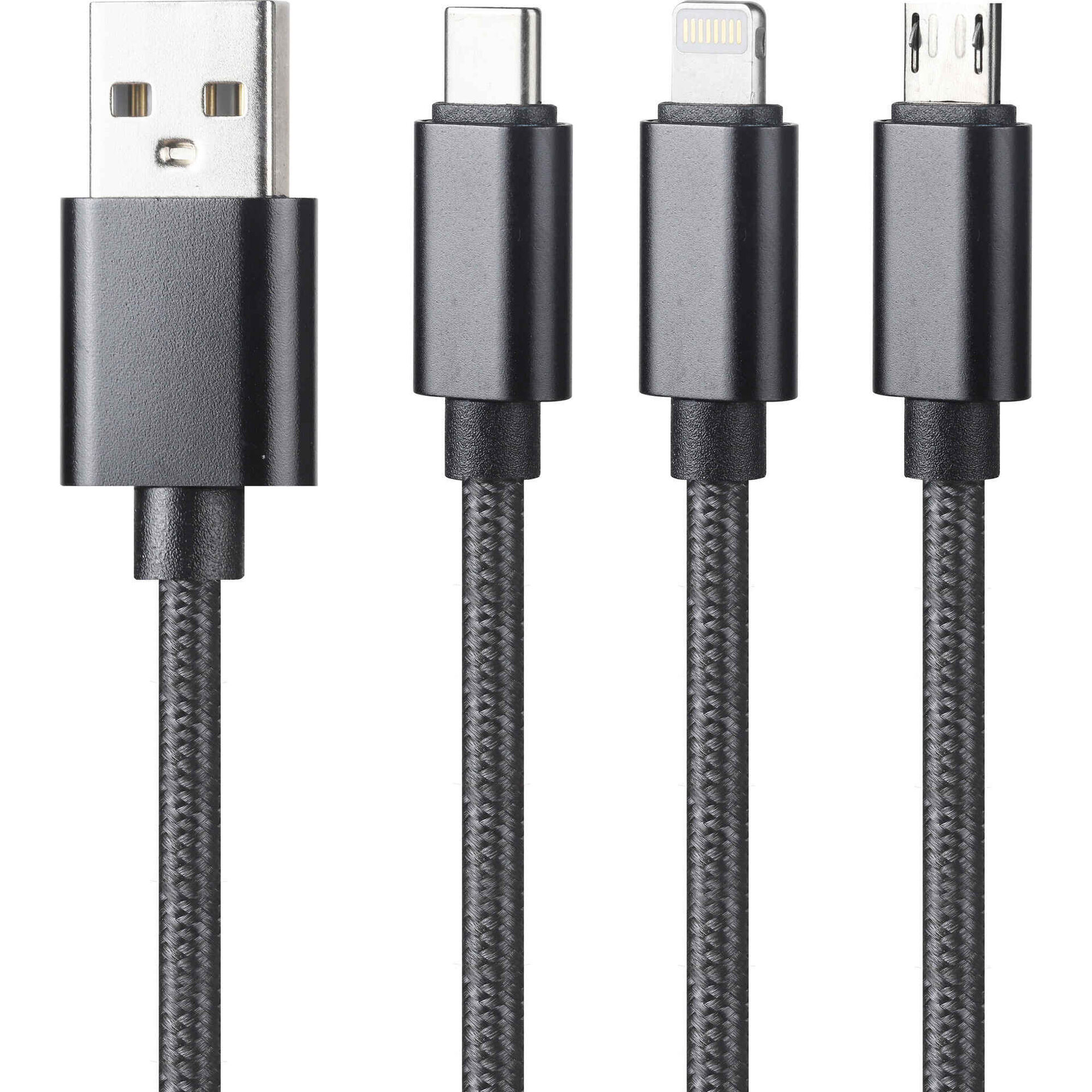 Cabos USB e USB-C Universal 3 em 1 Smokey Bazar&atilde;o