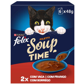 Comida H&uacute;mida para Gato Soup Filetti Sele&ccedil;&atilde;o do Campo Purina Felix