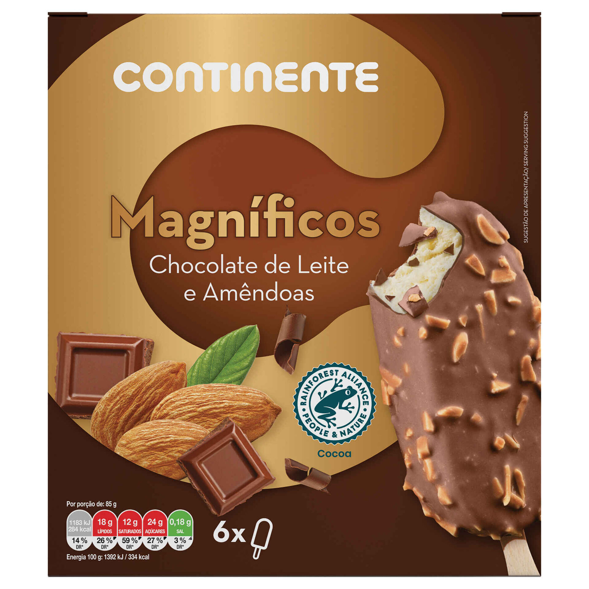 Gelado Magnífico Chocolate Leite e Amêndoa