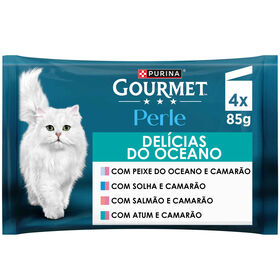 Comida H&uacute;mida para Gato Adulto Del&iacute;cias do Oceano Saquetas Purina Gourmet Perle