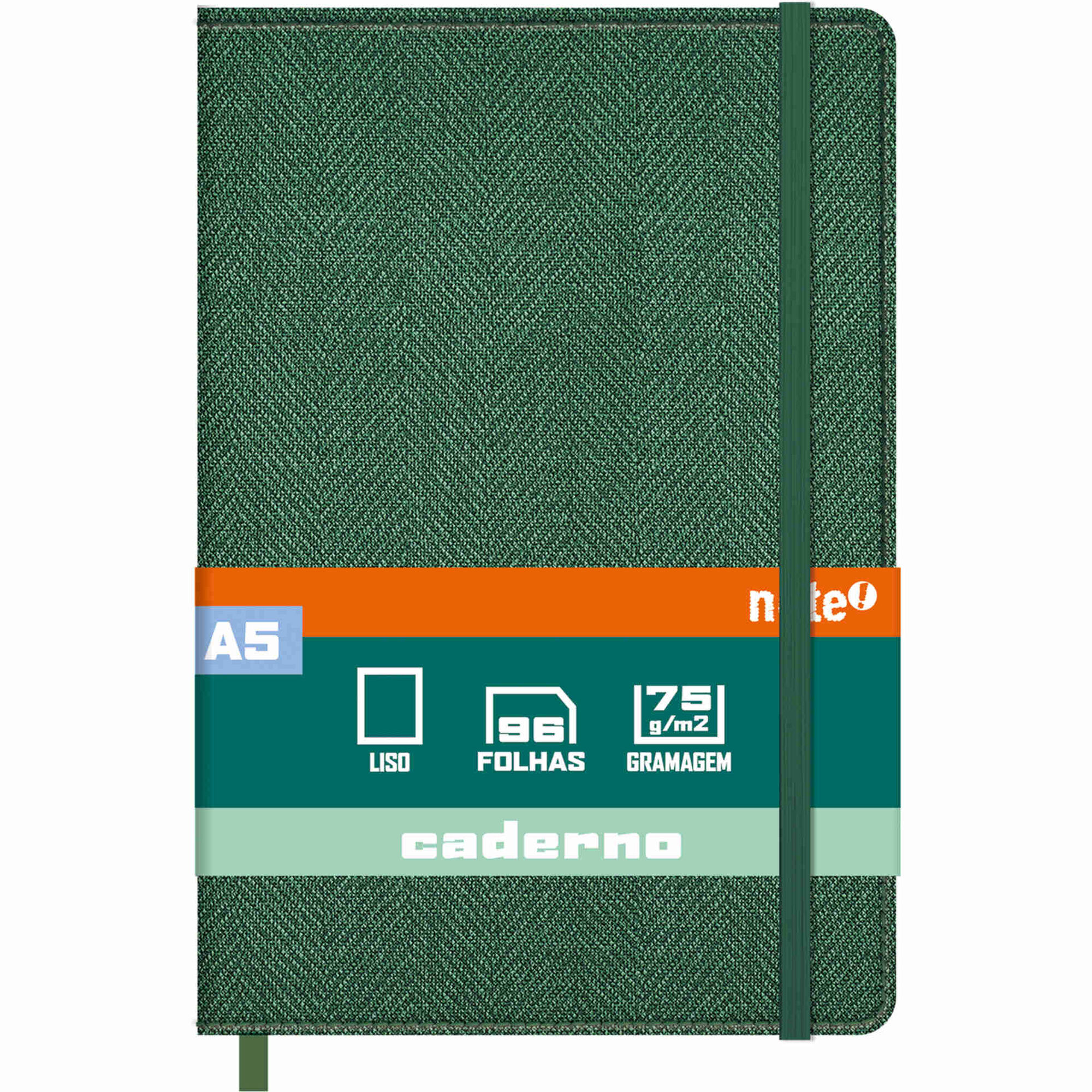 Caderno Agrafado com El&aacute;stico A5 Classic Liso (v&aacute;rias cores) Note!