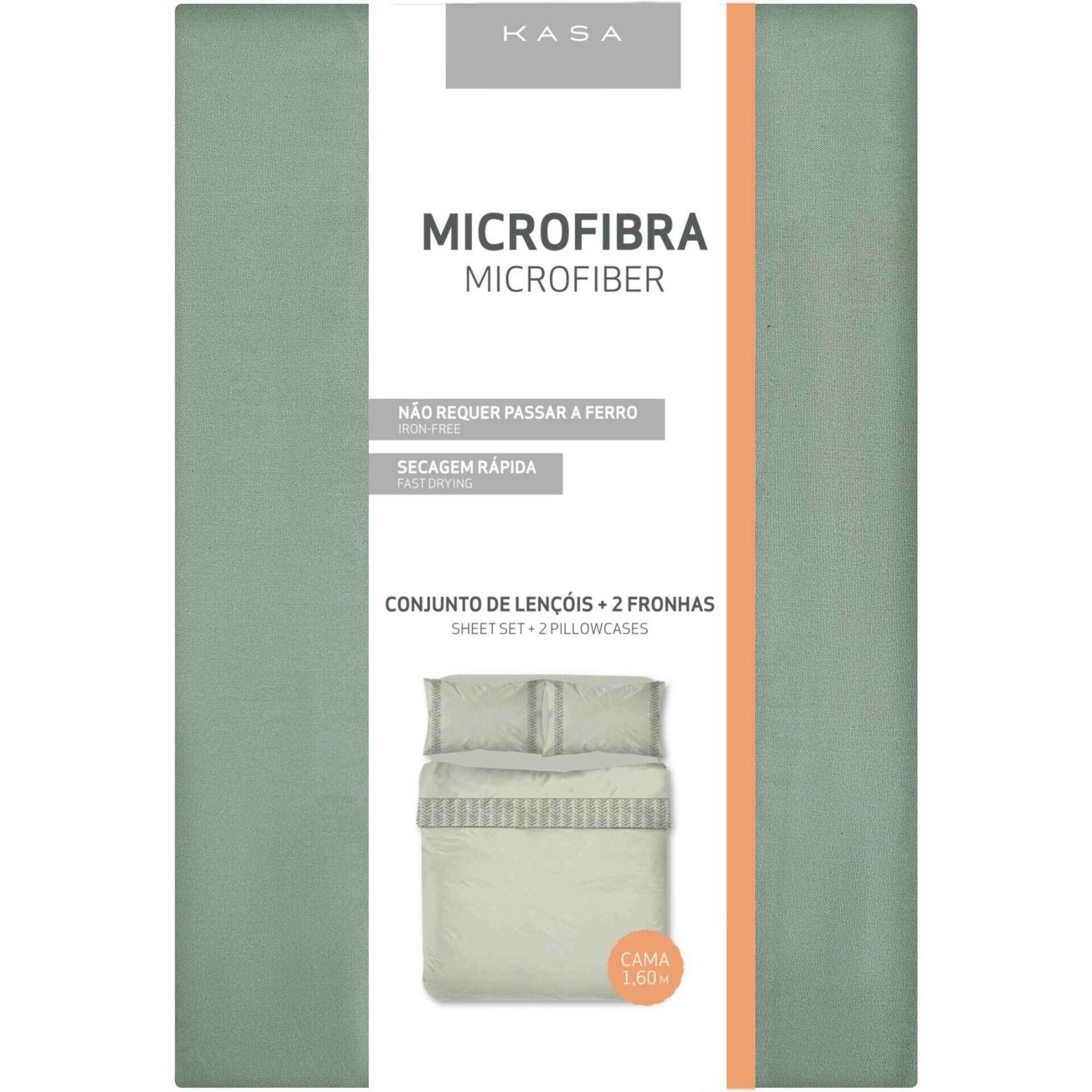 Conjunto de Len&ccedil;&oacute;is 280x260cm Microfibra Verde Musgo Jardim Secreto Kasa
