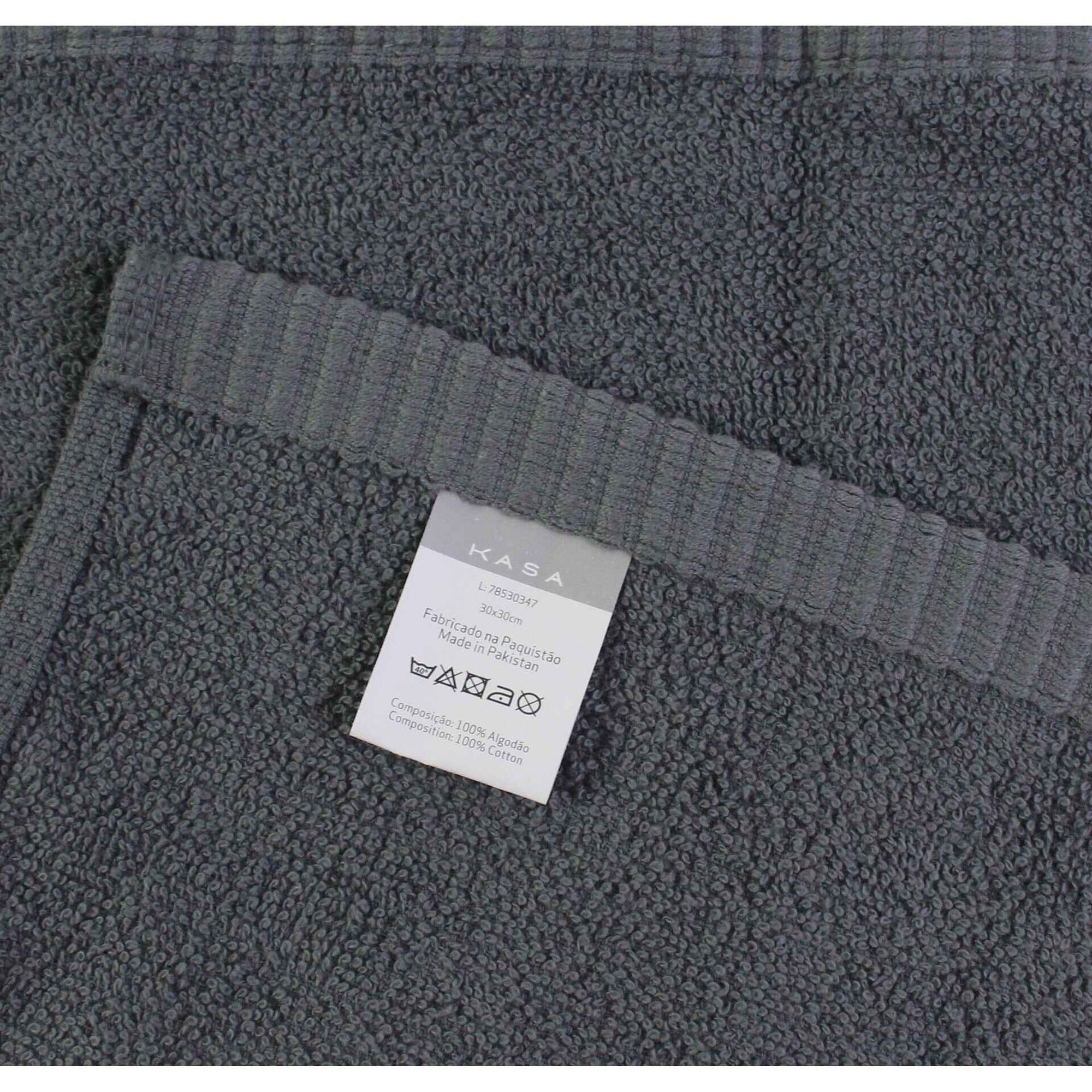 Conjunto 3 Toalhas Suave Cinza Escuro Kasa