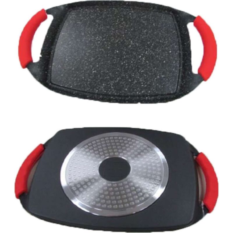 Tabuleiro Grelhador com Pegas Antiaderente Alumínio 36x23cm Piedra Kasa