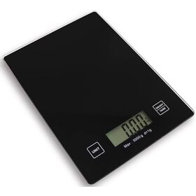 Balan&ccedil;a Cozinha Digital Vidro Temperado Preta 5kg Kasa