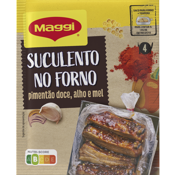 Molho Suculento Entrecosto no Forno com Alho e Pimentão Doce em Saqueta Maggi