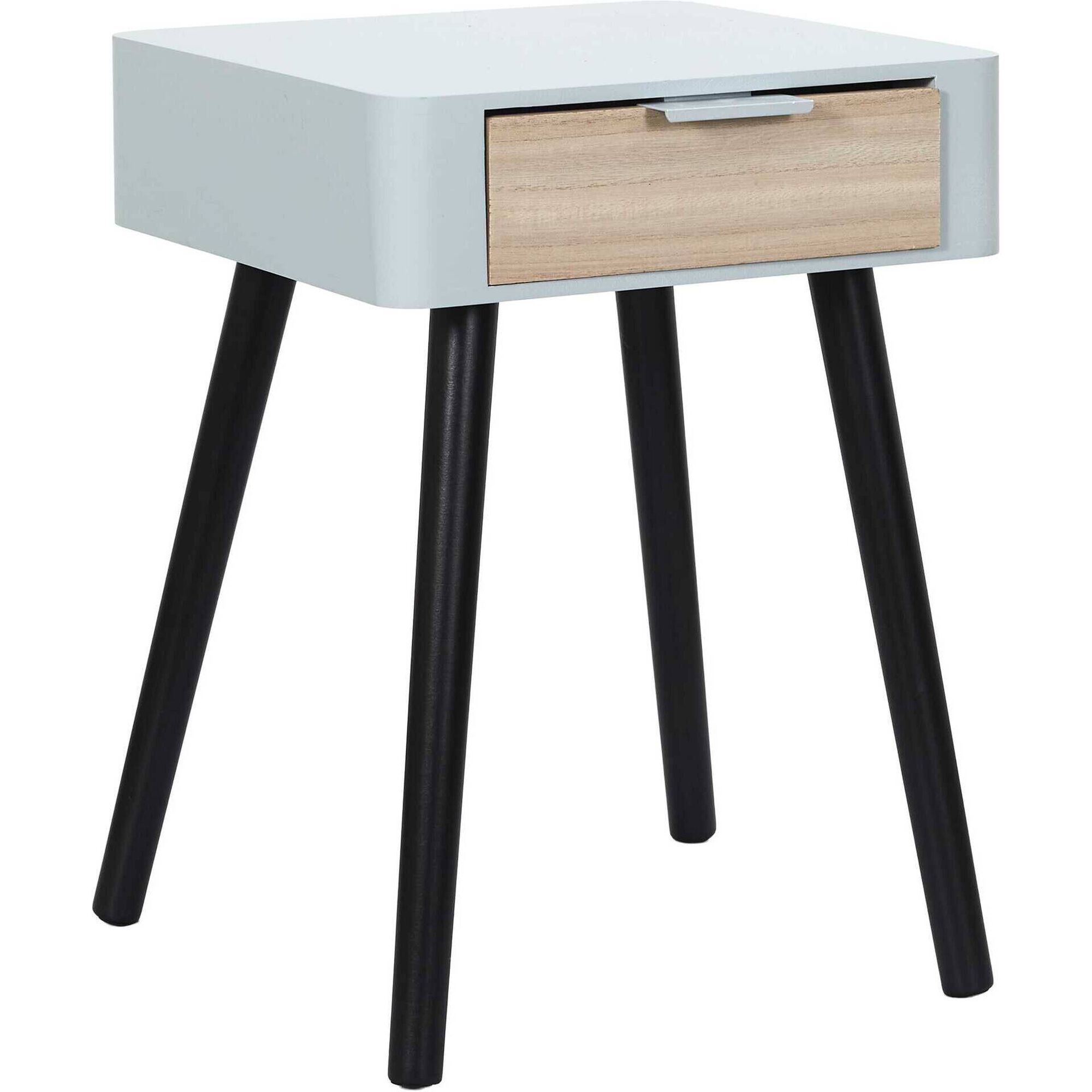 Mesa de Cabeceira com Gaveta Cinza