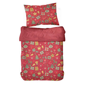 Conjunto Capa Edred&atilde;o Microfibras 160x220cm Natal