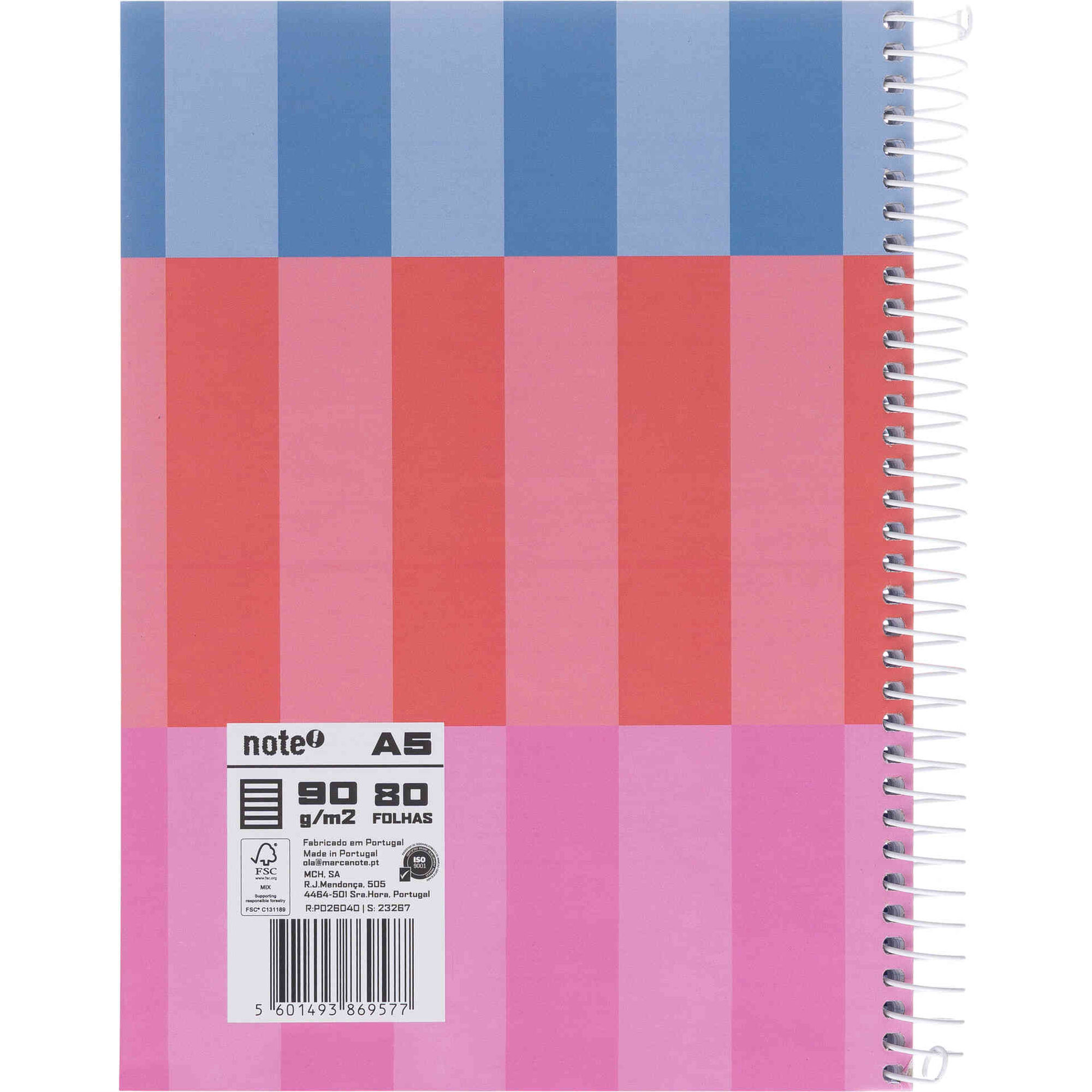 Caderno Note! Espiral Capa Dura A5 Pautado Dynamic para App Leccit (v&aacute;rias cores)