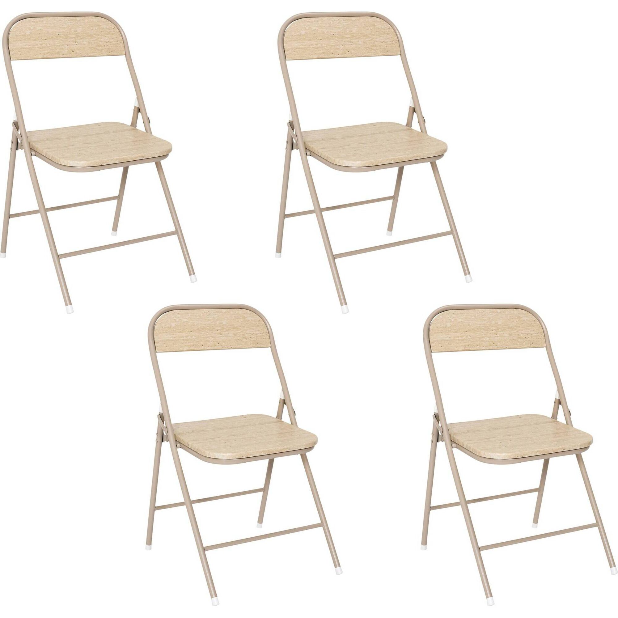 Conjunto de 4 Cadeiras Dobr&aacute;veis Branco Terra Nova