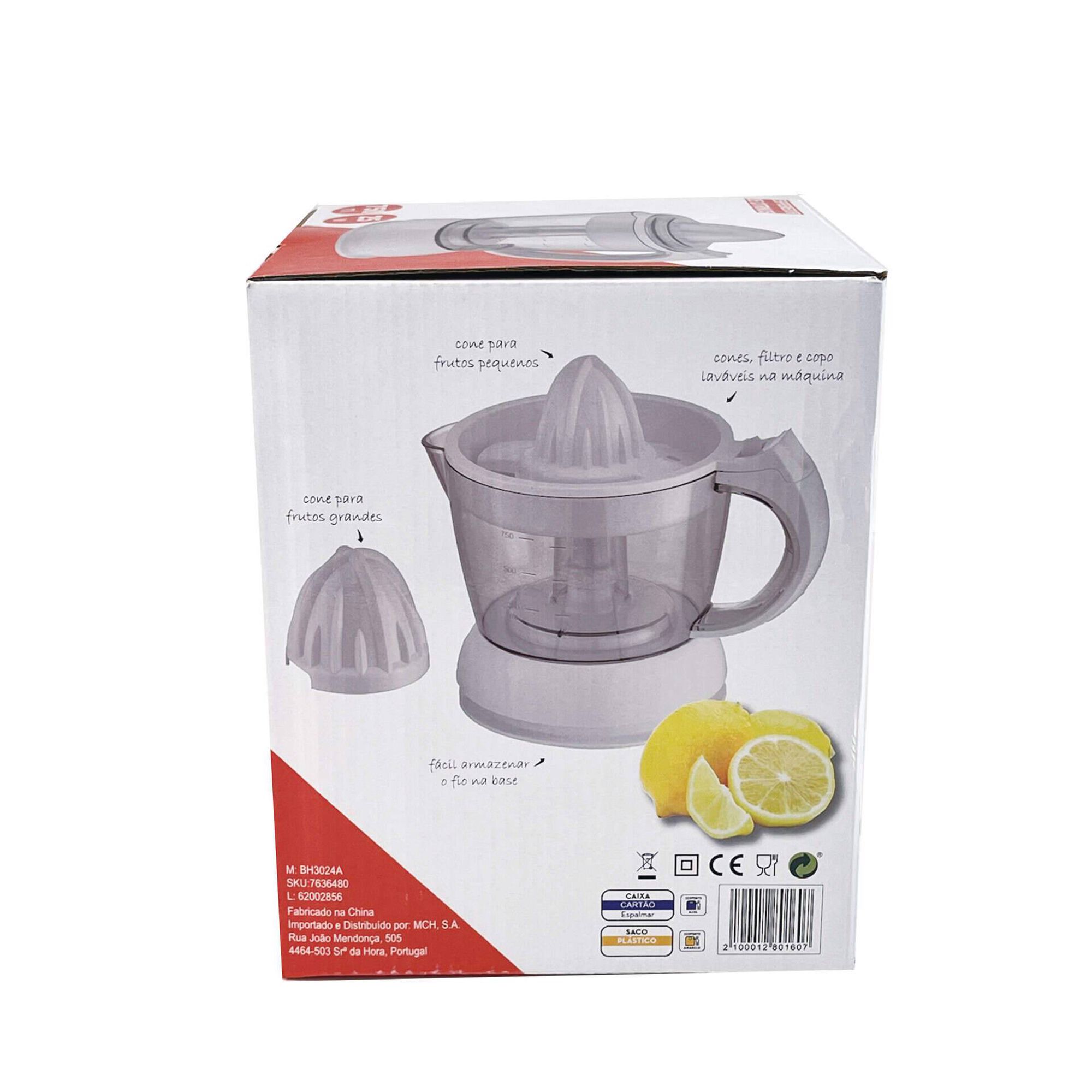 Espremedor de Citrinos 750ml Branco 25W Bazar&atilde;o