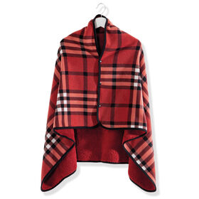 Manta Poncho 80x134cm Xadrez Vermelho