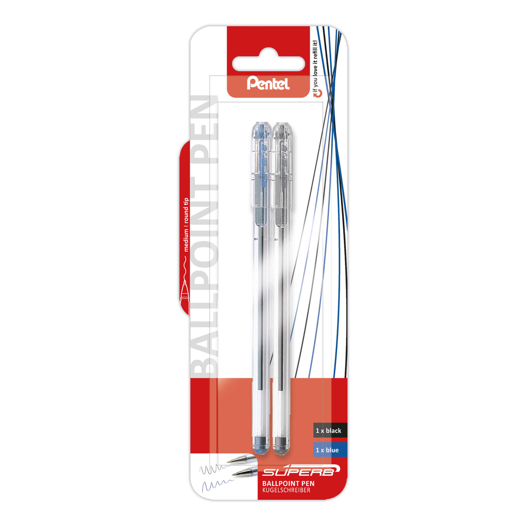 Esferógrafica BK77 Blister de Tinta Preta e Azul Esferógrafica BK77 Blister de Tinta Preta e Azul