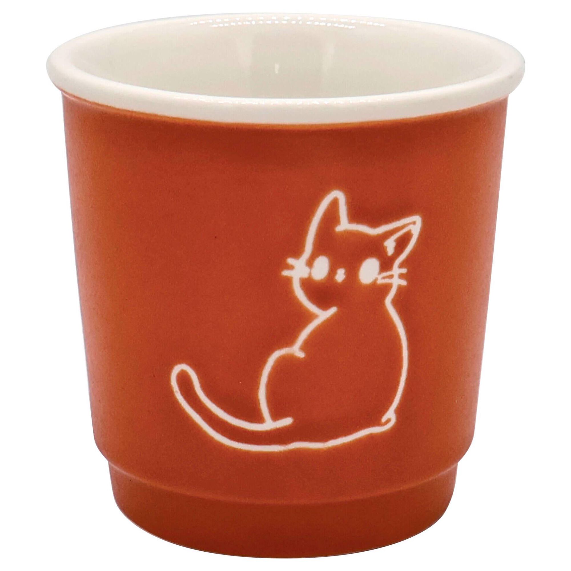 Copo Caf&eacute; 90ml Gato Laranja Kasa