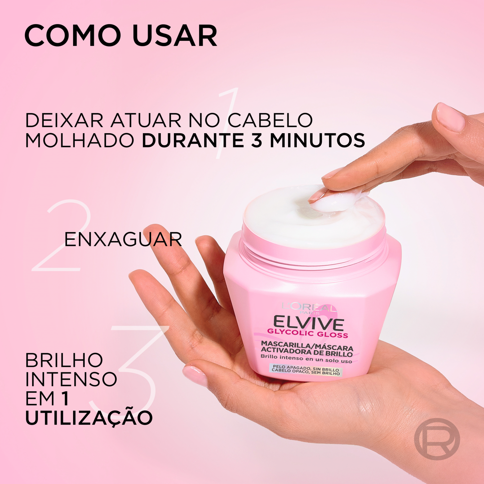 M&aacute;scara Cabelo Glycolic Gloss L'Or&eacute;al Paris Elvive