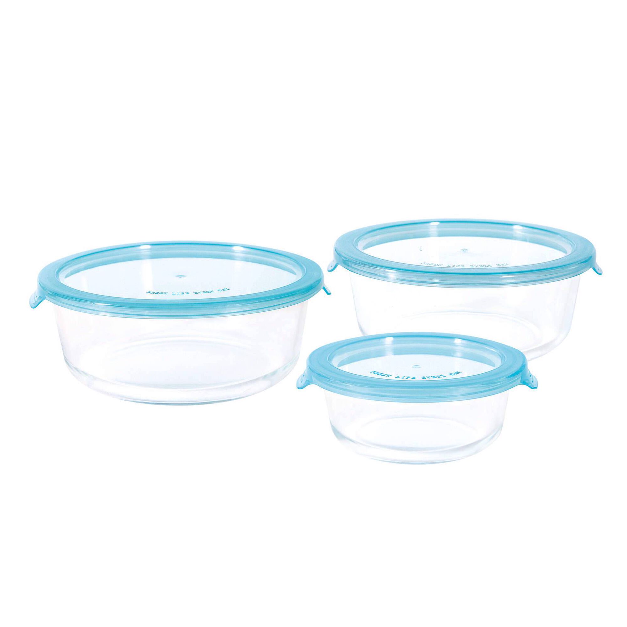 Conjunto 3 Caixas Herm&eacute;ticas Vidro Red Easy Keep