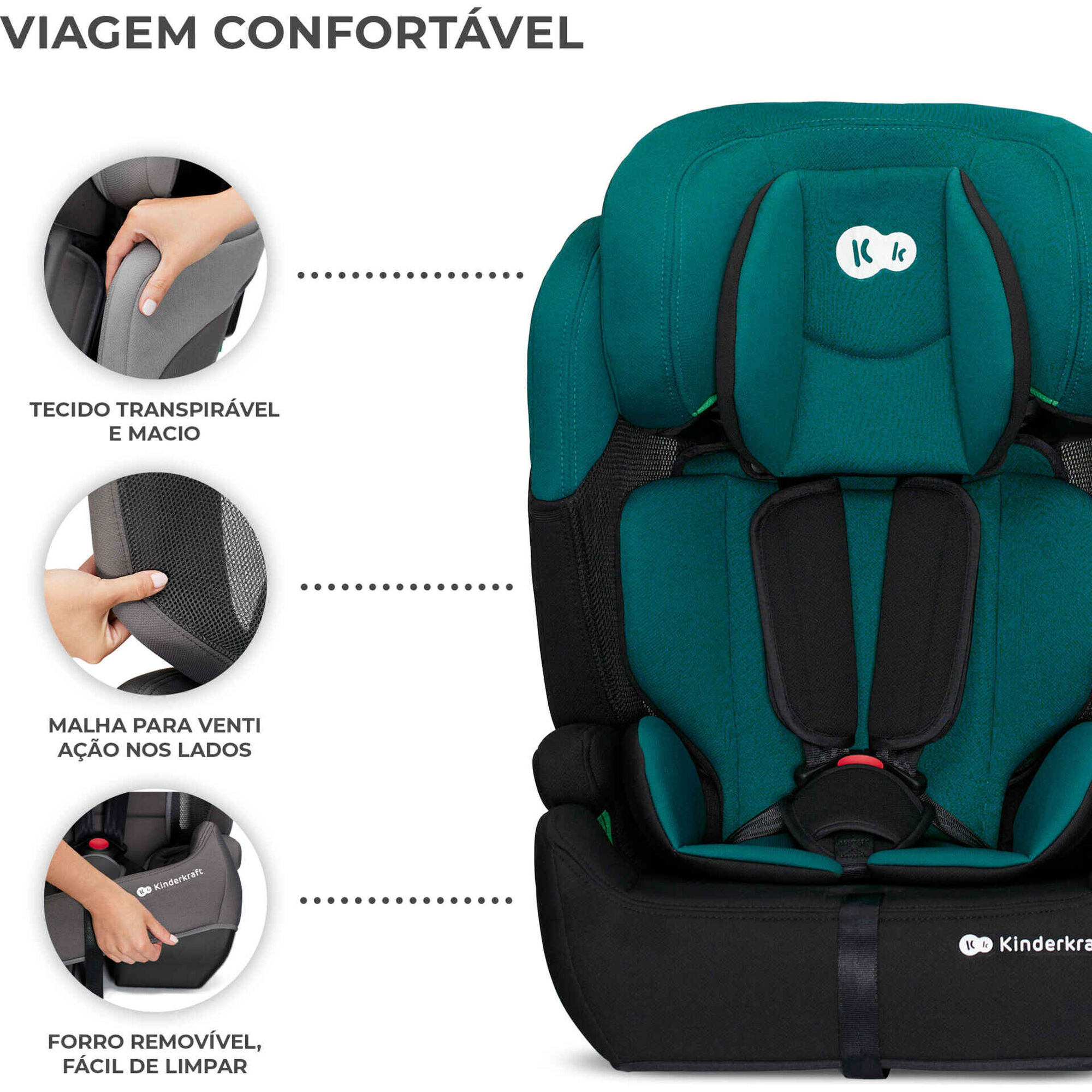 Cadeira Auto I-Size 76-150cm Verde Comfort Up Kinderkraft
