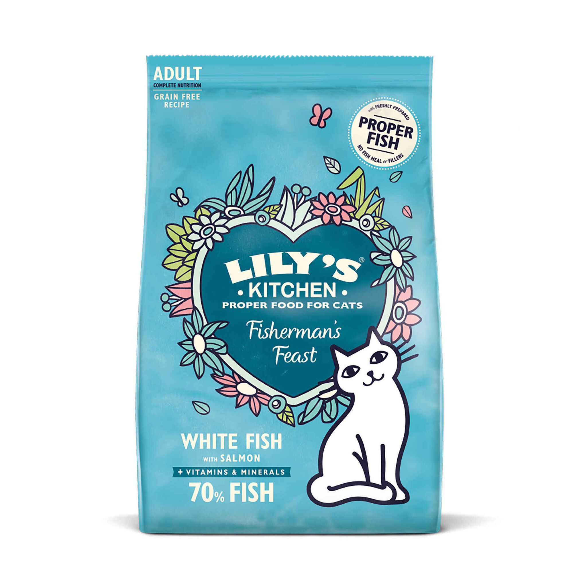 Ração para Gato Adultos de Peixe Branco e Salmão Ração para Gato Adultos de Peixe Branco e Salmão