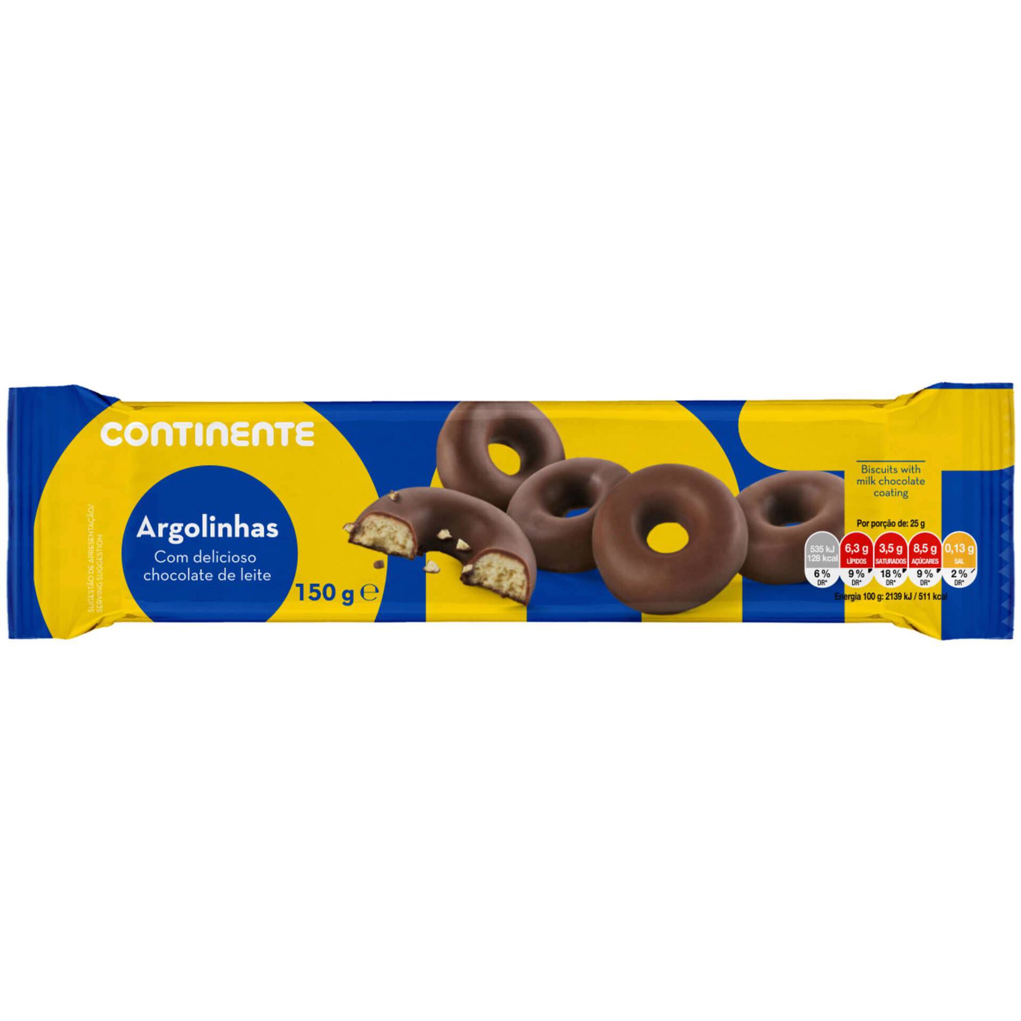 Bolachas Argolinhas com Cobertura Chocolate de Leite Bolachas Argolinhas com Cobertura Chocolate de Leite