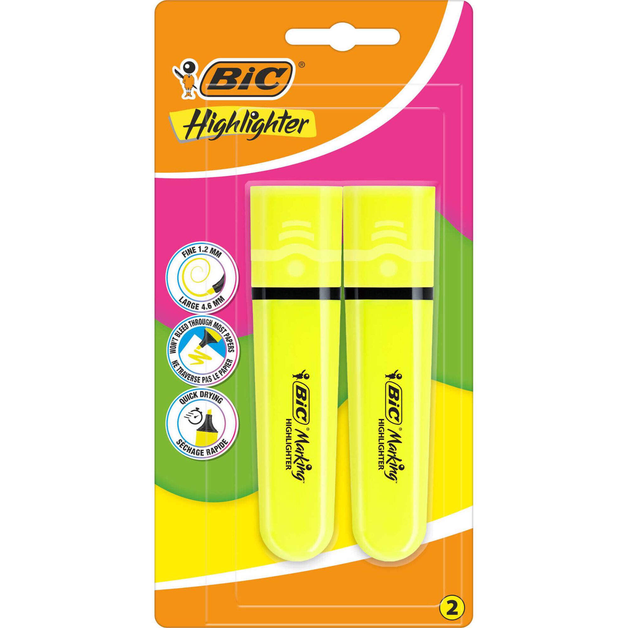 Sublinhador Flat Fluorescentes Neon 2 Unidades Bic