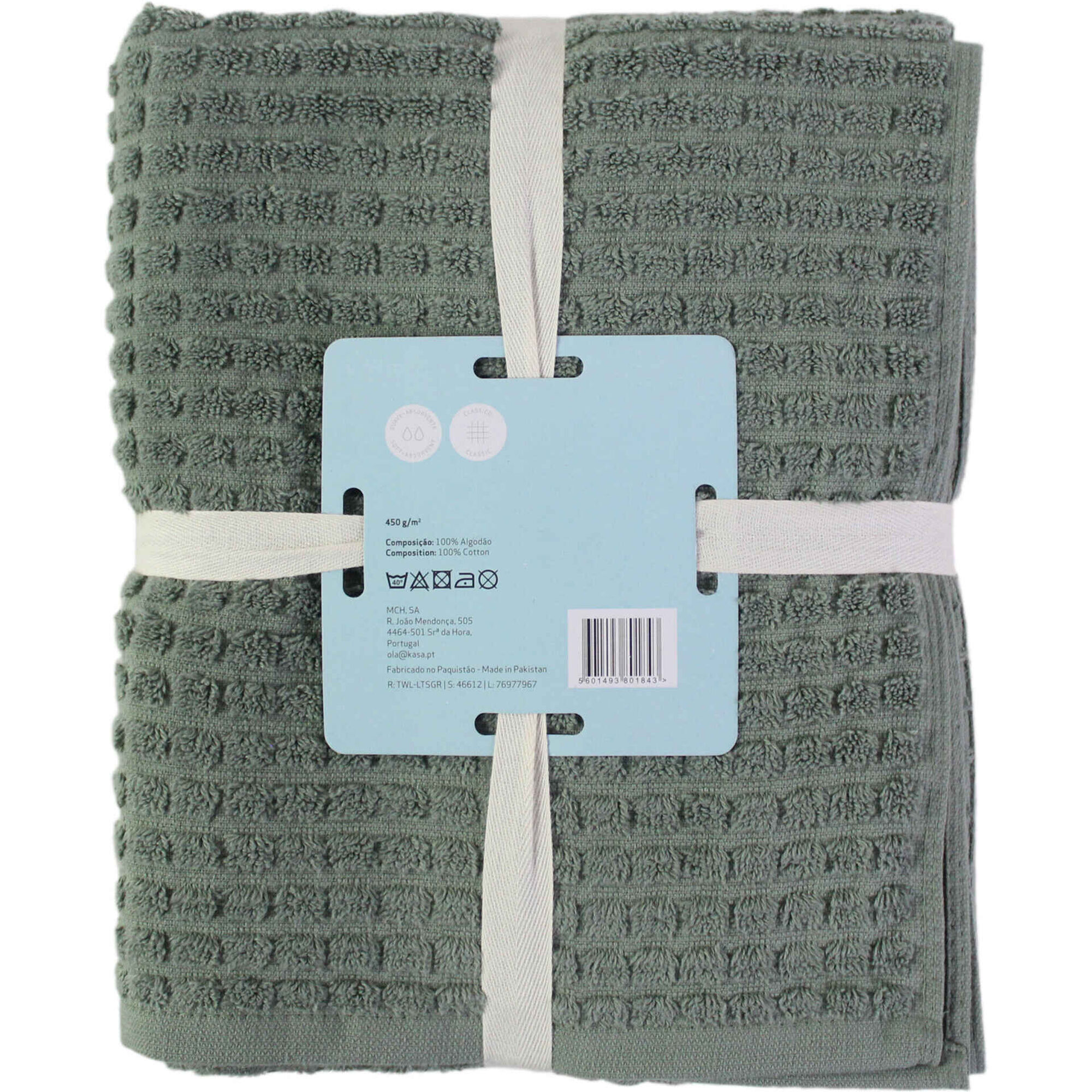 Conjunto 3 Toalhas 450g/m2 Lotus Verde Kasa