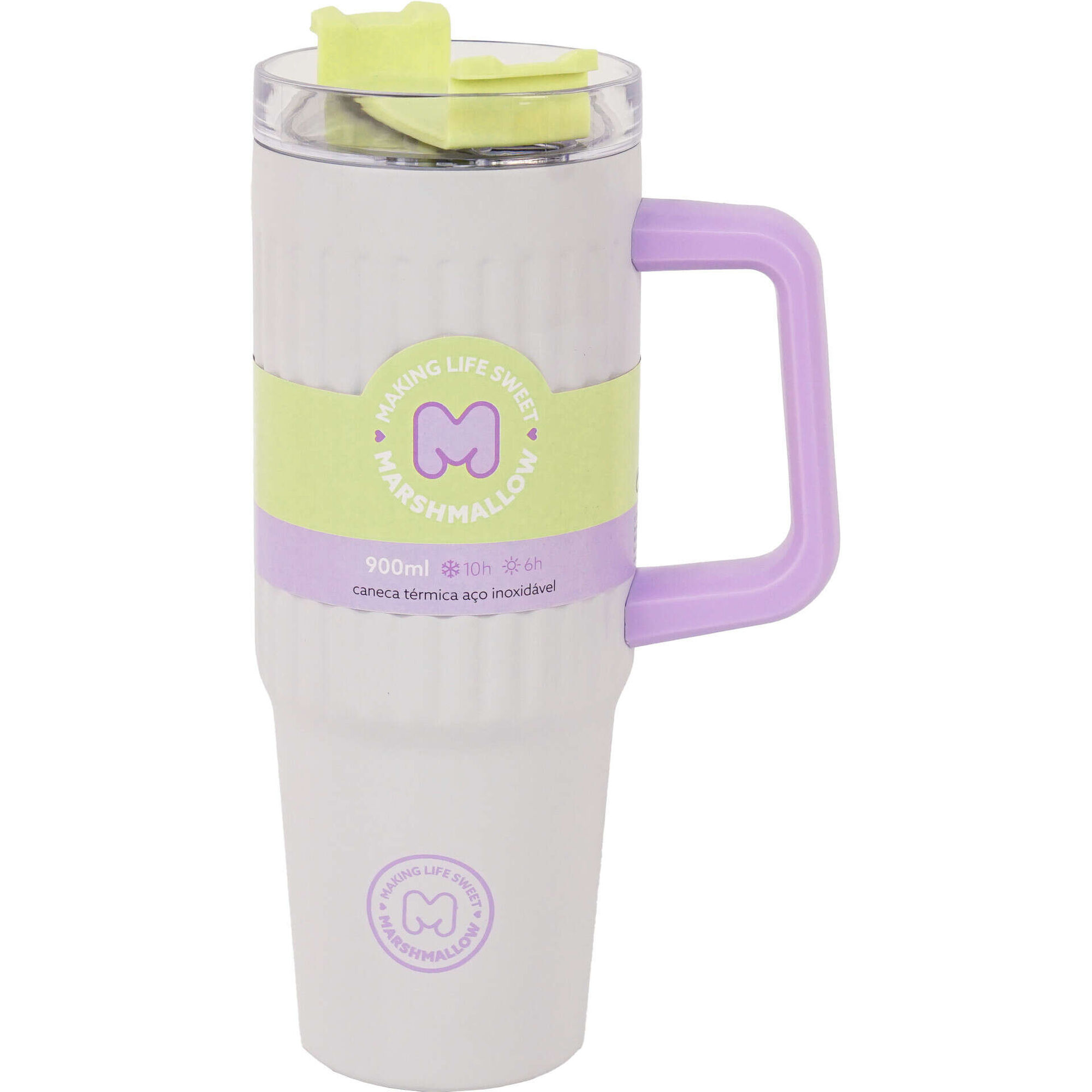 Caneca T&eacute;rmica Cinza 900ml Marshmallow