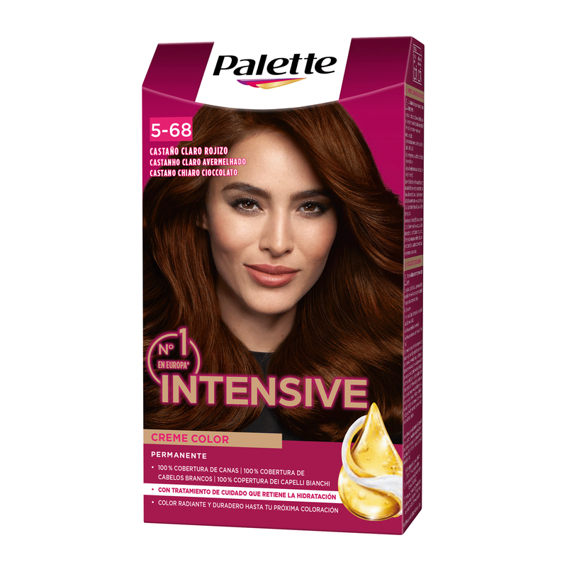 Coloração Permanente Intensive Castanho Claro Avermelhado 5-68 Palette
