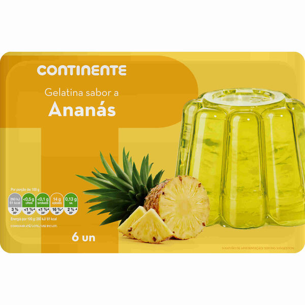Gelatina Pronta Ananás Continente