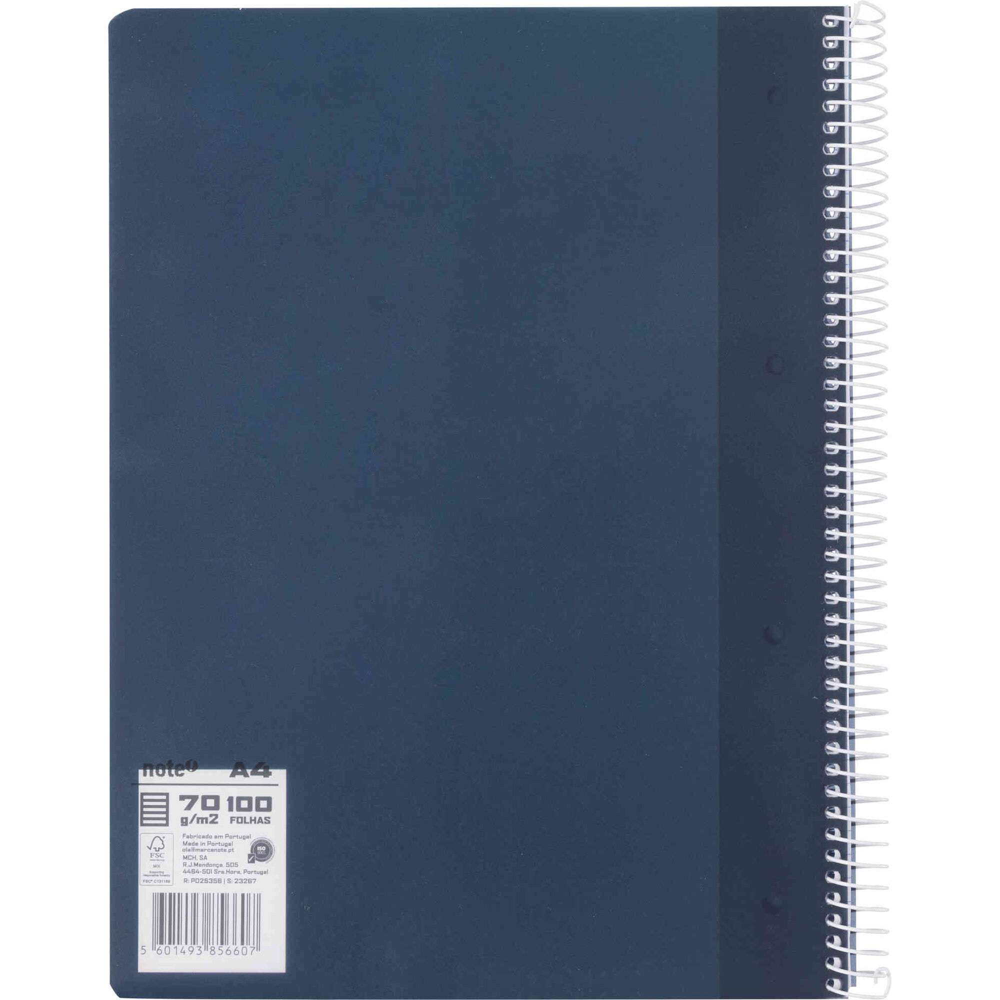 Caderno Espiral Pautado A4 Azul Escuro Note!