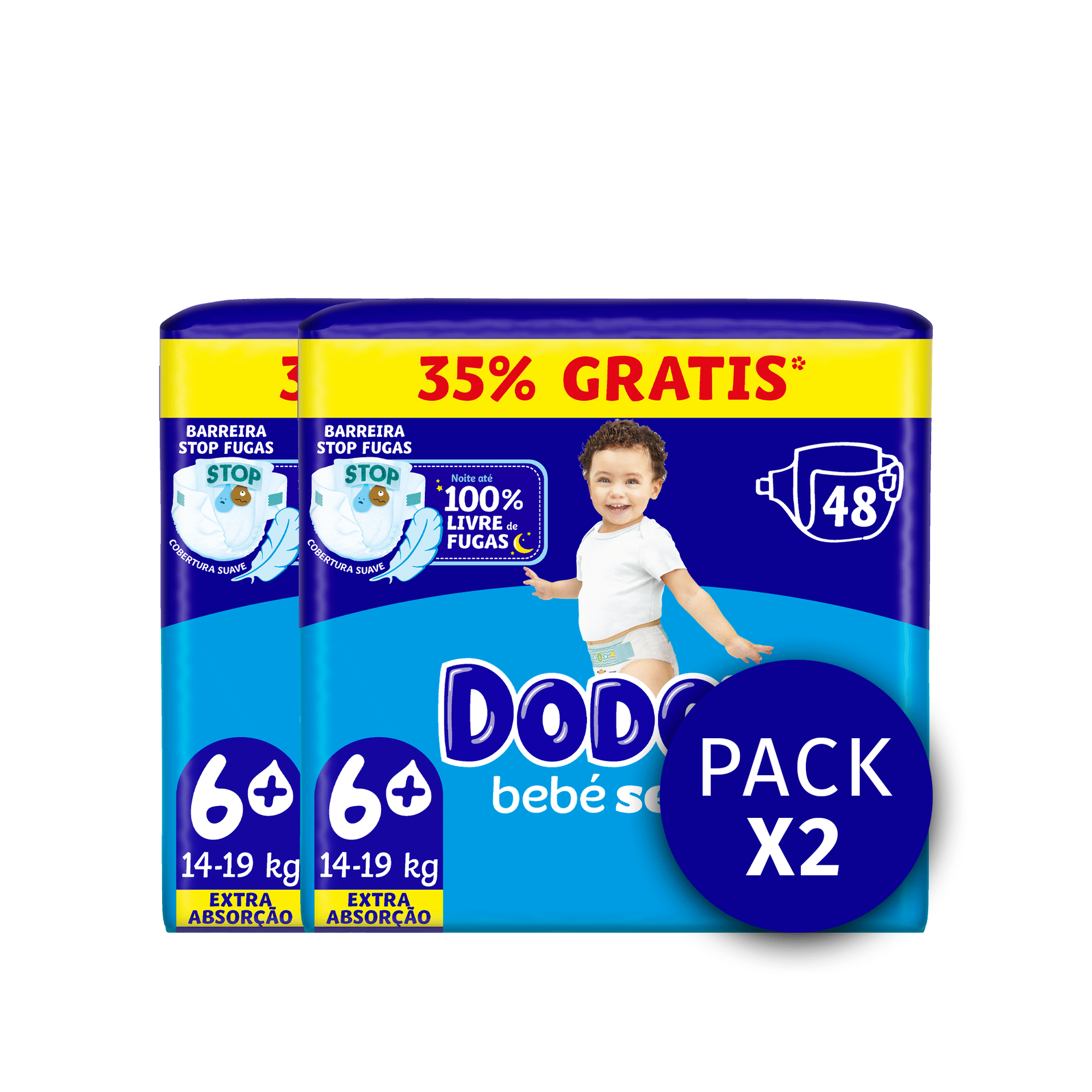 Fraldas Beb&eacute; Seco Extra 14-19kg T6+ Dodot