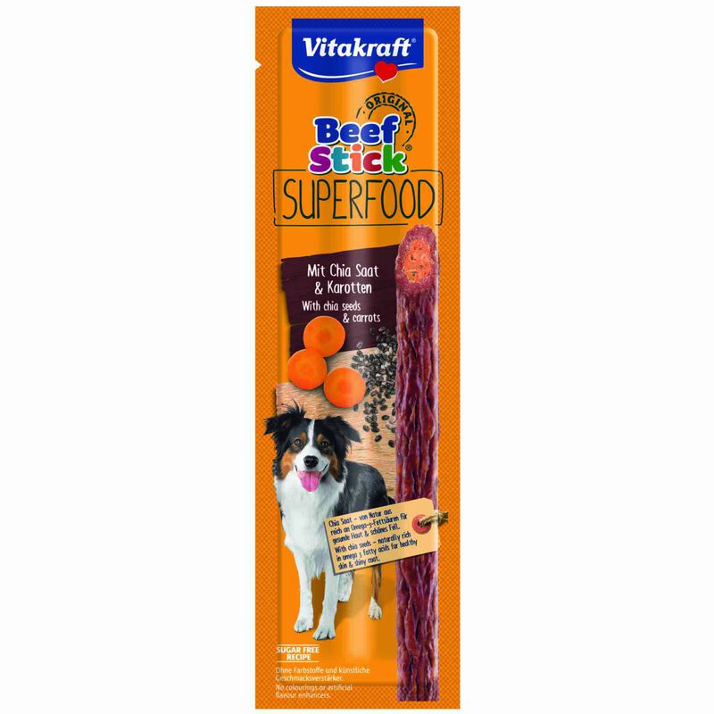 Snack para Cão Beef Stick Superfood Cenoura e Chia Vitakraft