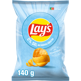 Batata Frita Lisa Original 0% Sal Adicionado sem Gl&uacute;ten Lay's