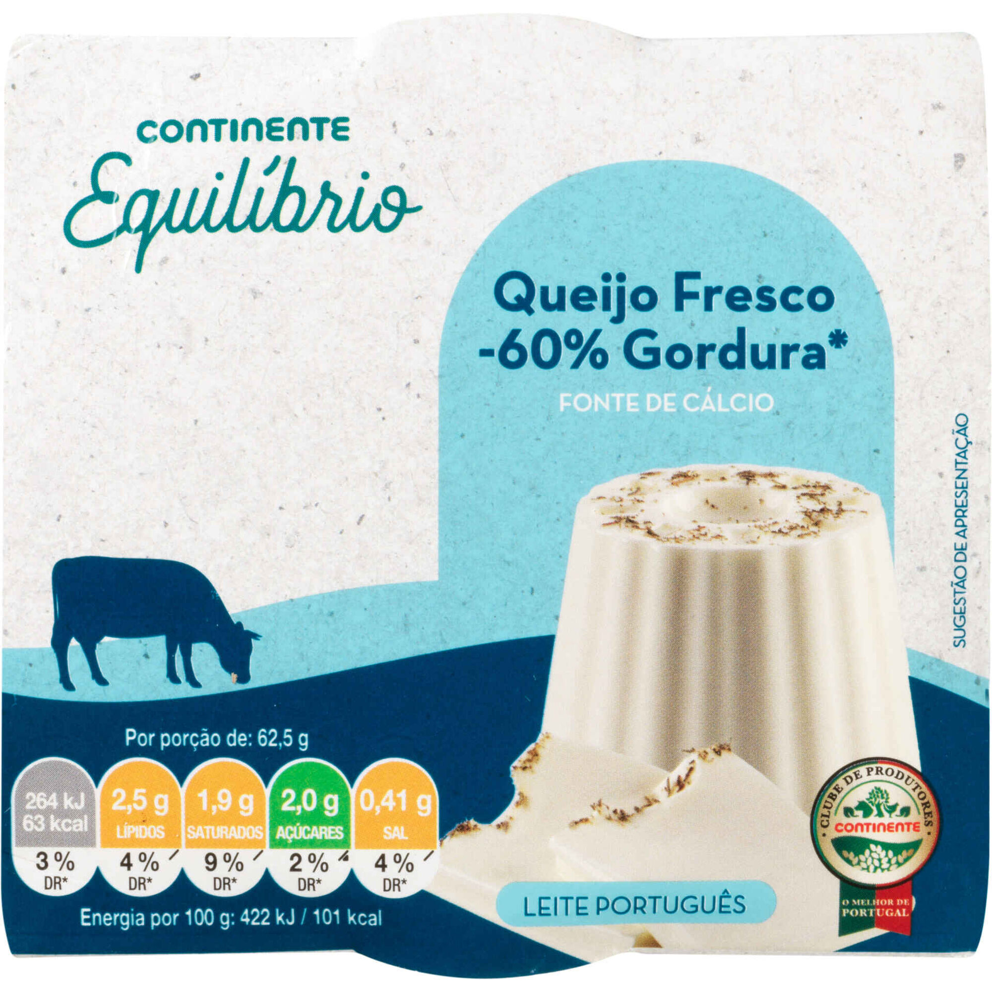 Queijo Fresco Longa Dura&ccedil;&atilde;o Light Continente Equil&iacute;brio