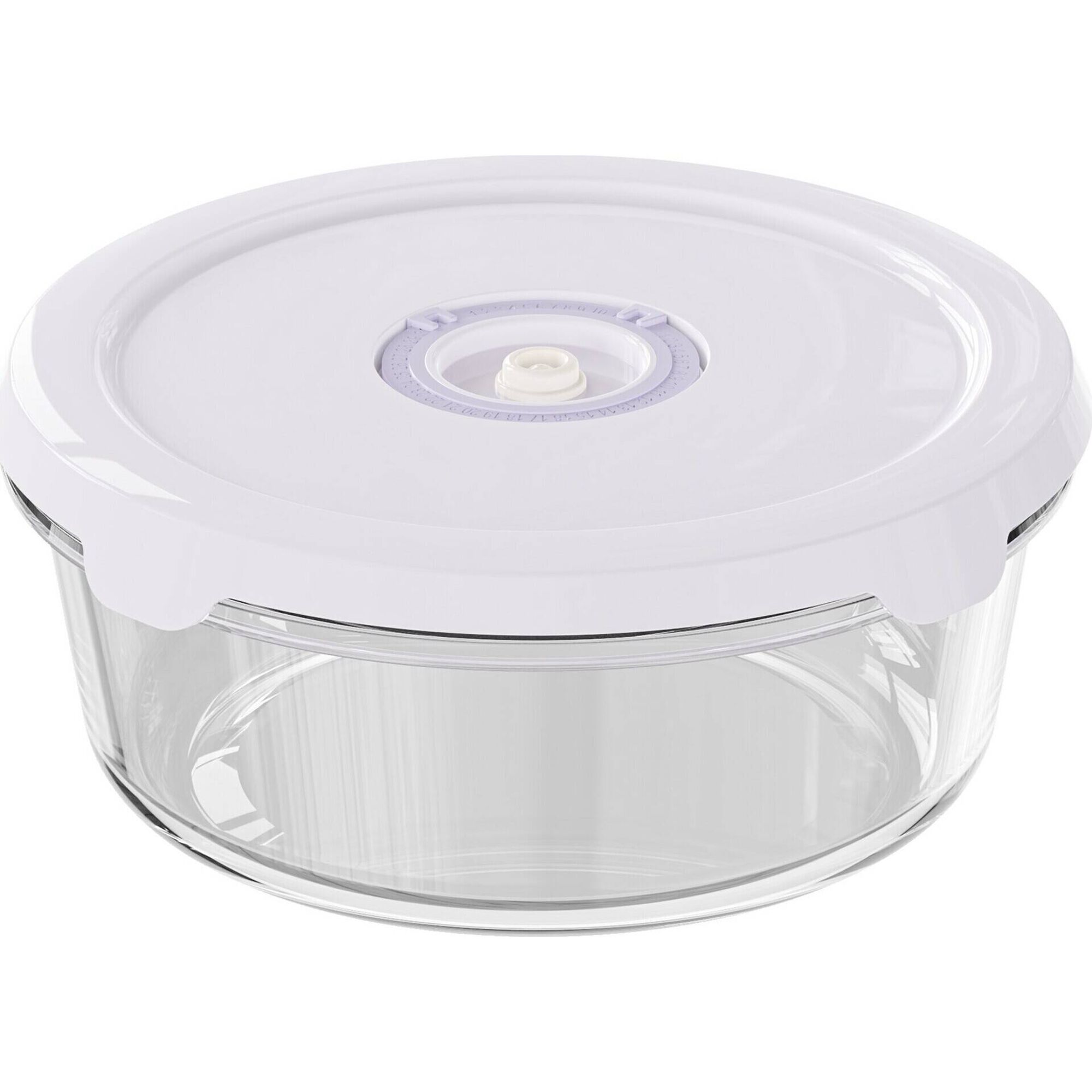 Caixa Vidro Redonda 1400ml com Vácuo Caixa Vidro Redonda 1400ml com Vácuo