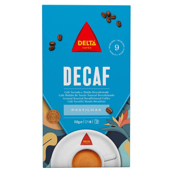 Pastilhas de Café Moído Torrado Descafeinado Int 9 Hoover Delta