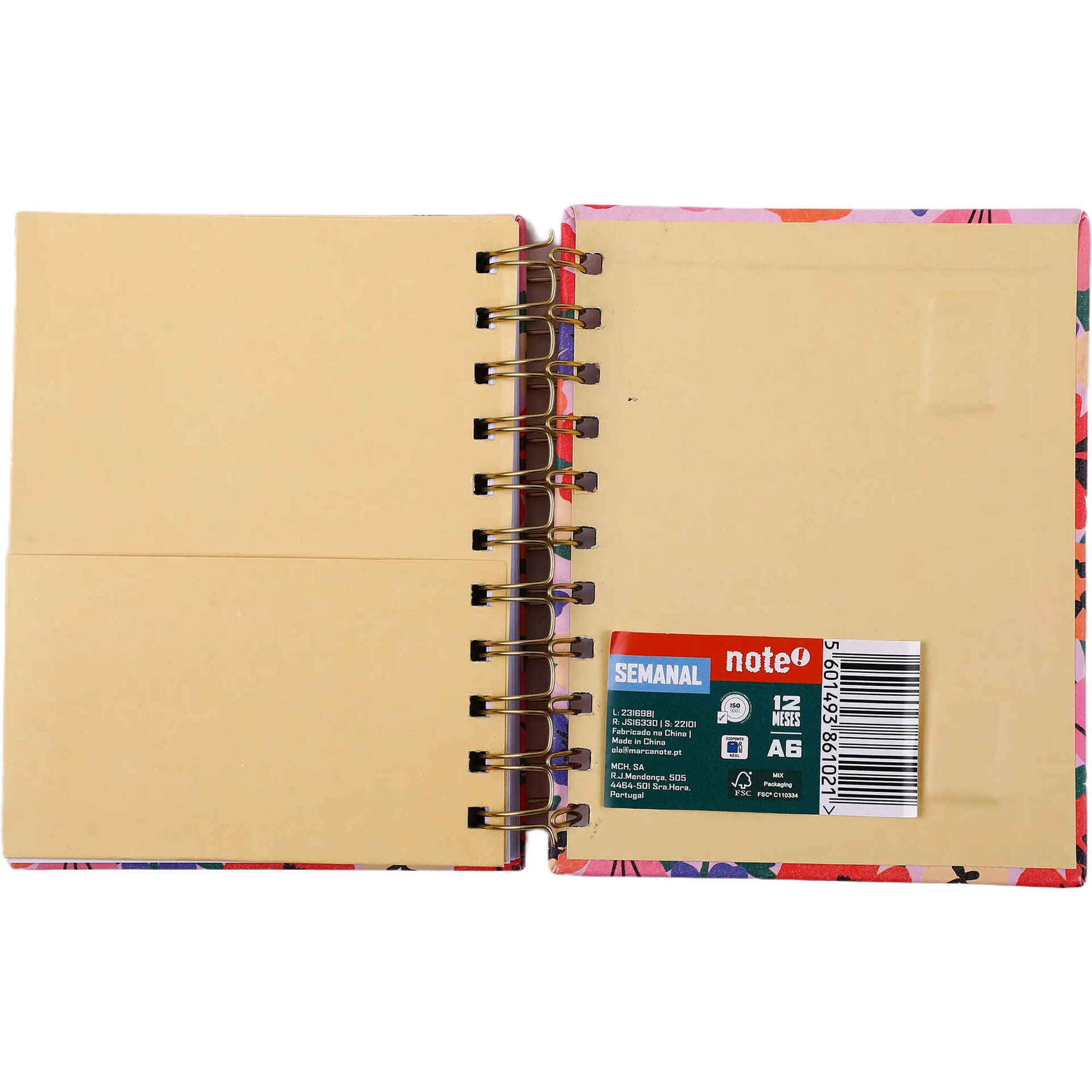 Agenda Semanal 2027 A6 Flowers (v&aacute;rias cores) Note!