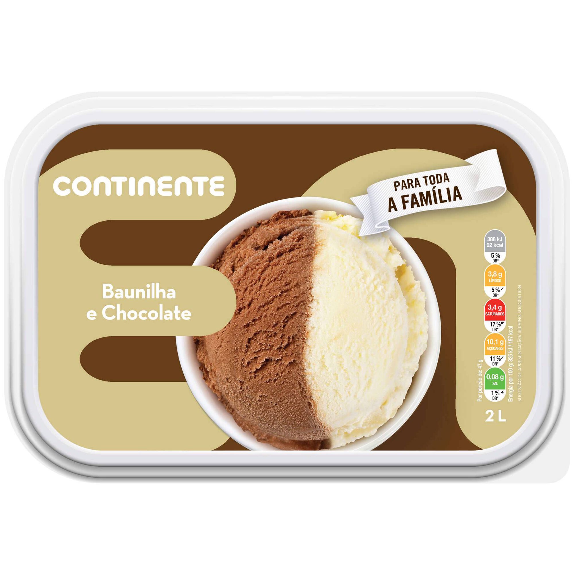 Gelado Baunilha e Chocolate