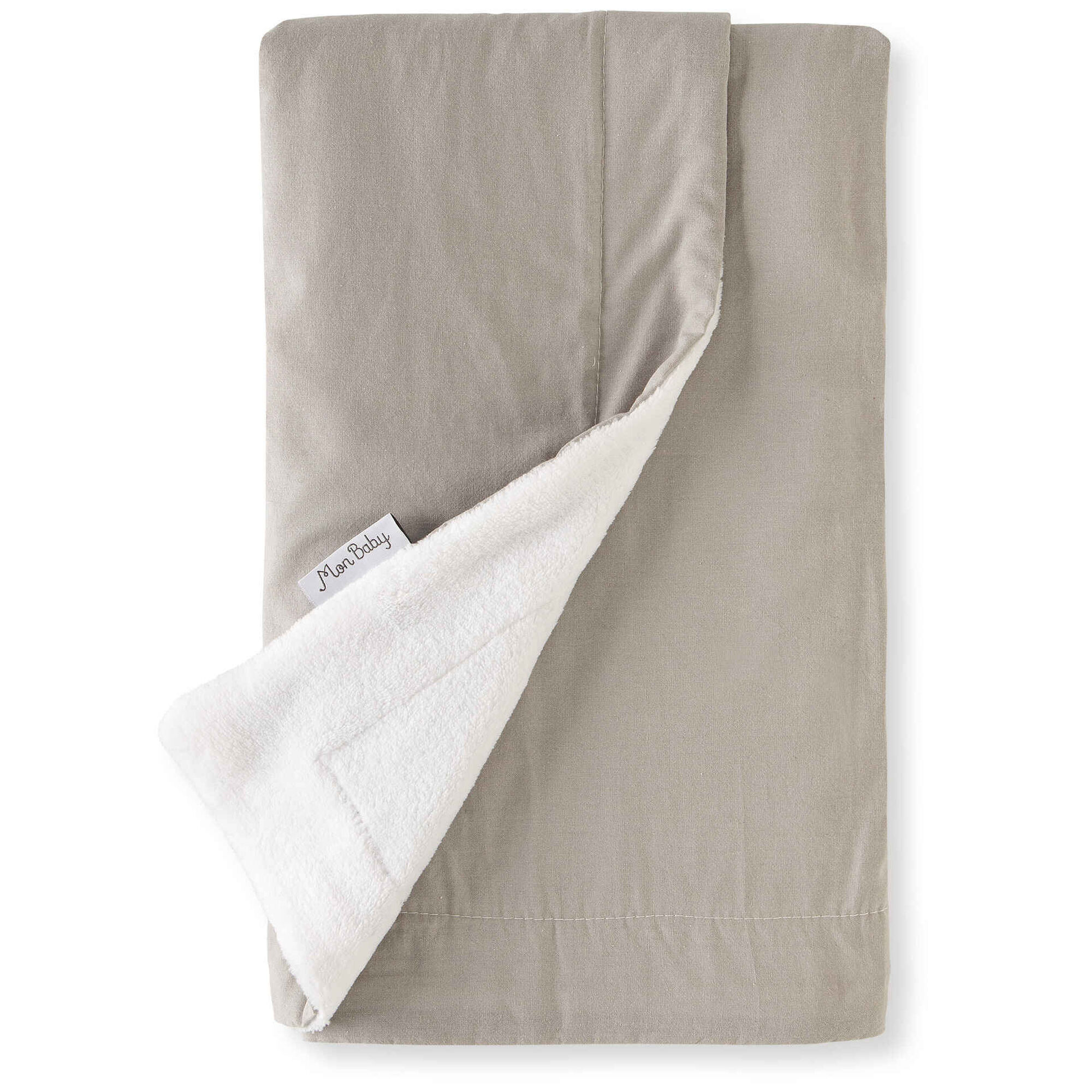 Manta Algodão Microcoralina 110x80cm Cinza Stone