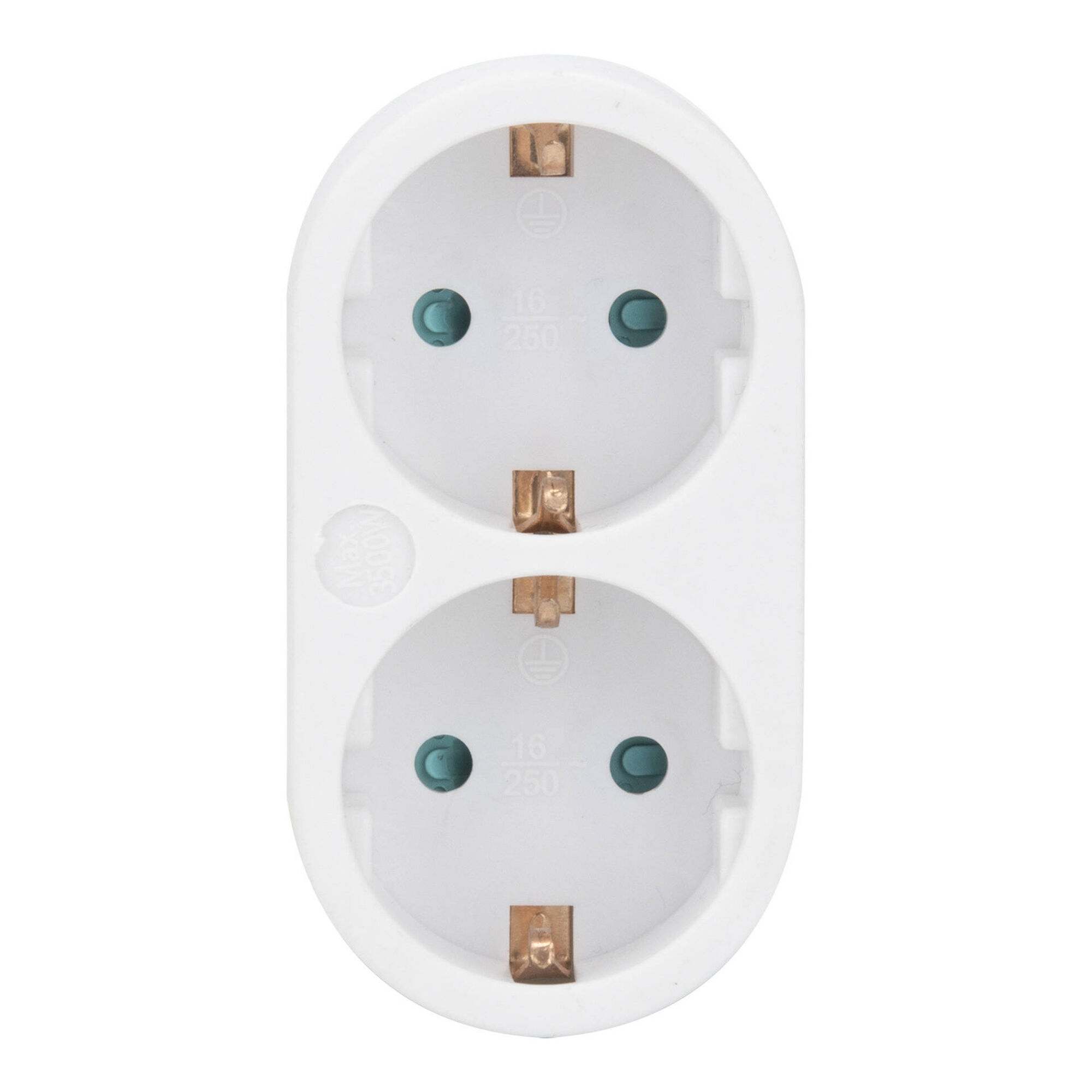 Ficha Dupla Frontal 16A Branco