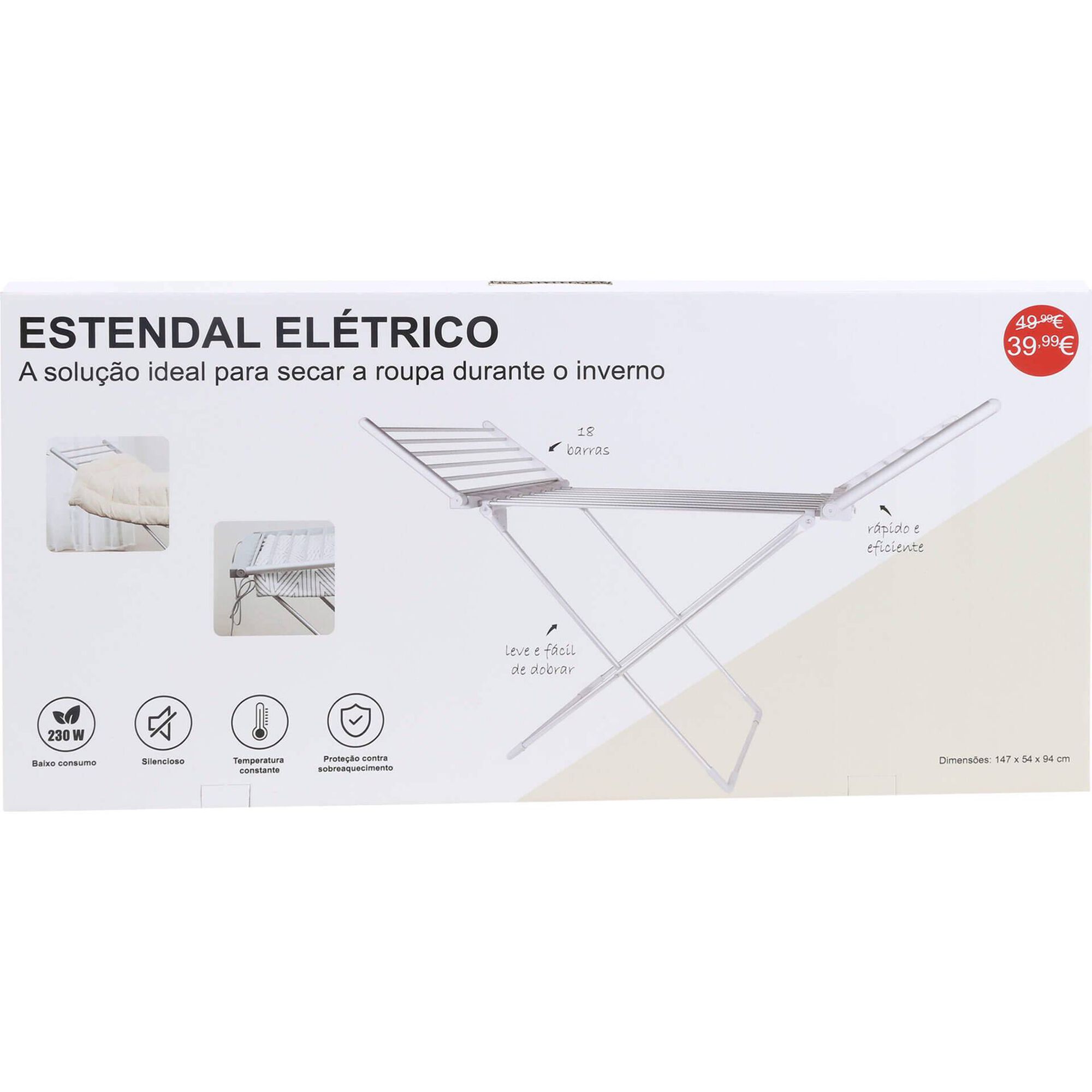 Estendal El&eacute;trico 230W Bazar&atilde;o