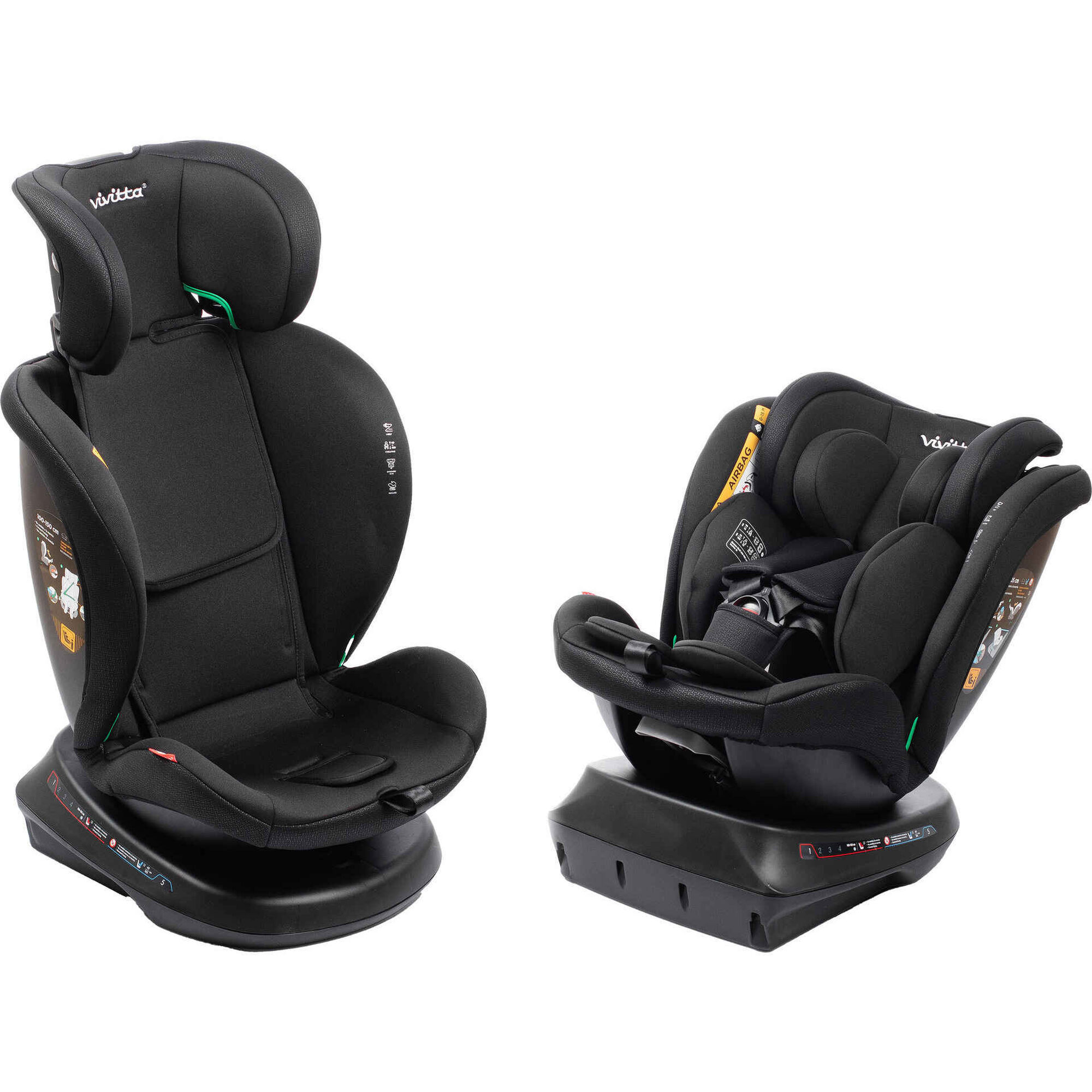 Cadeira Auto I-Size 40-150cm Rotativa Preta Sanna Ibelt Vivitta