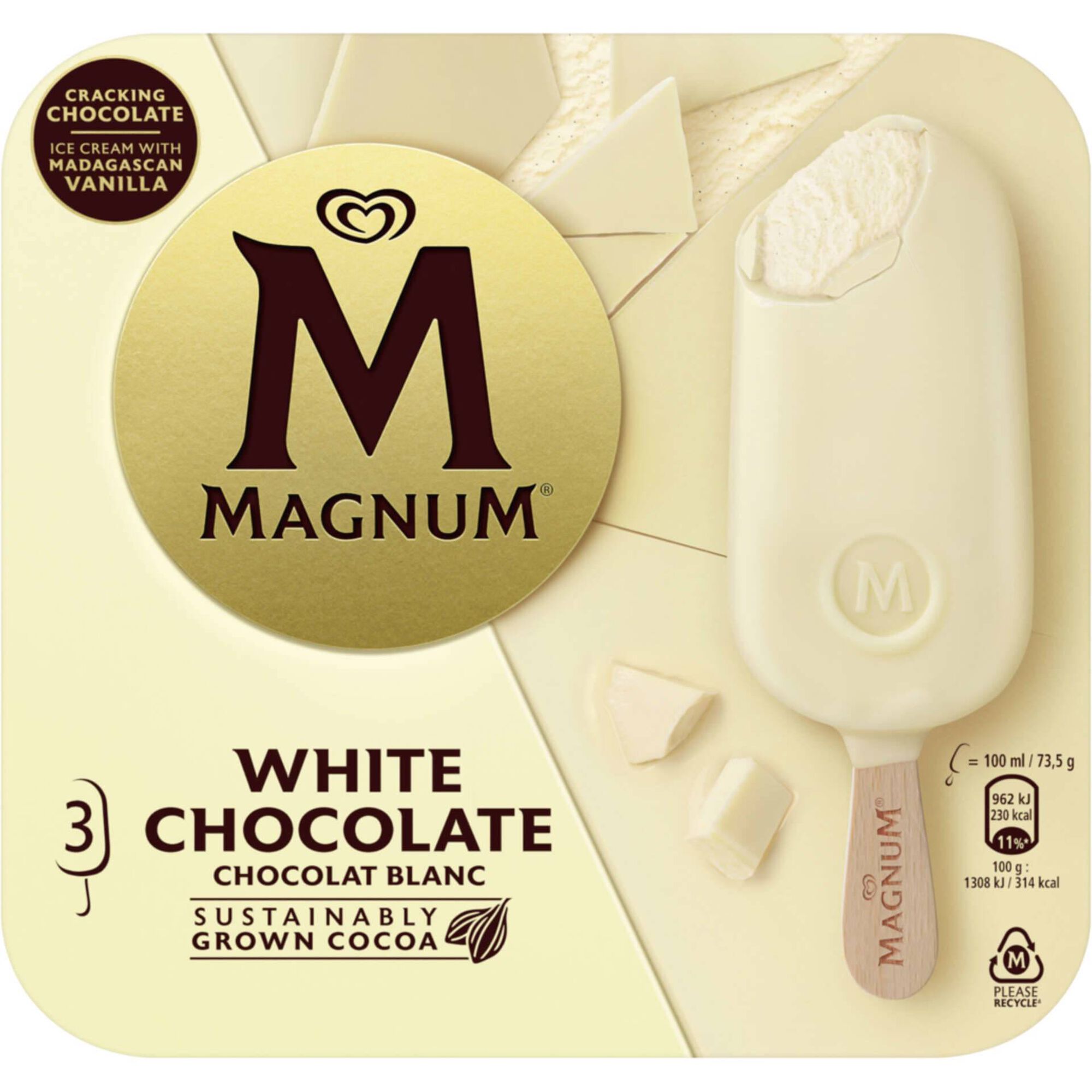 Geldo de Chocolate Branco Magnum