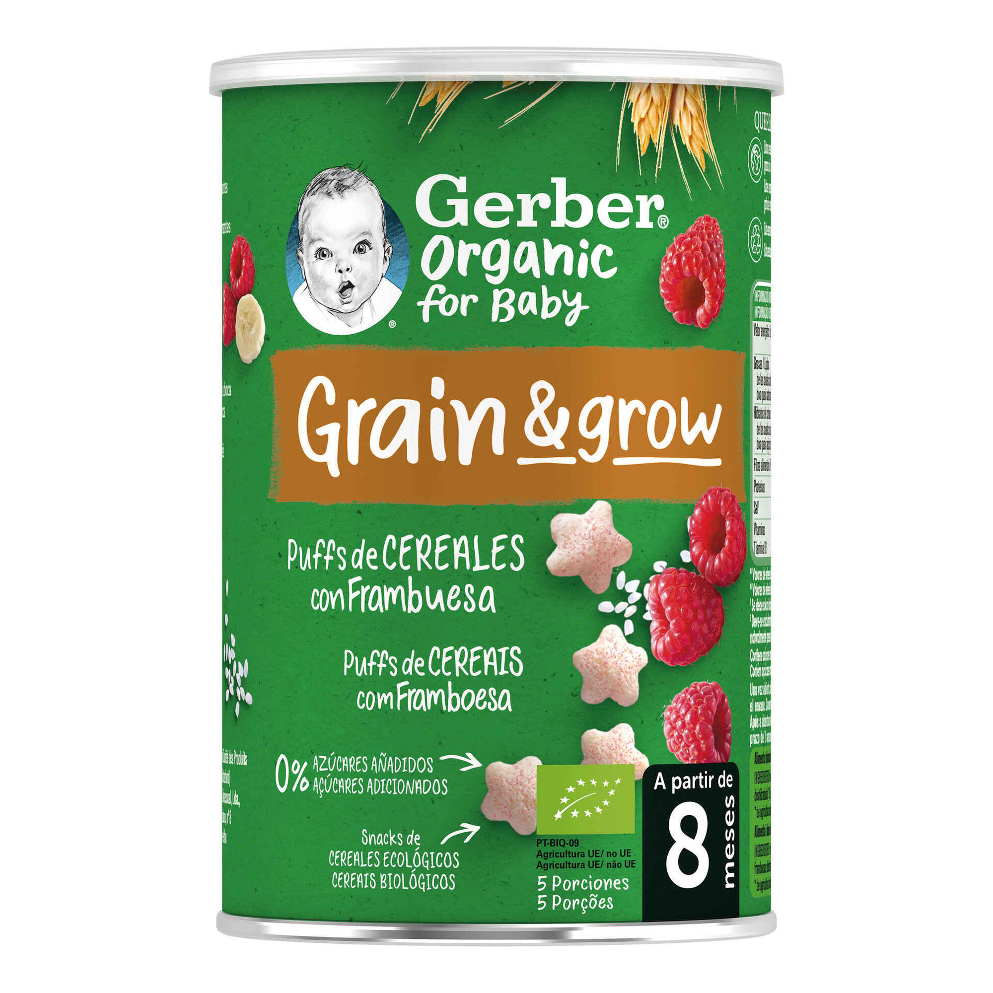 Snack para Bebé Cereais com Framboesa +8M