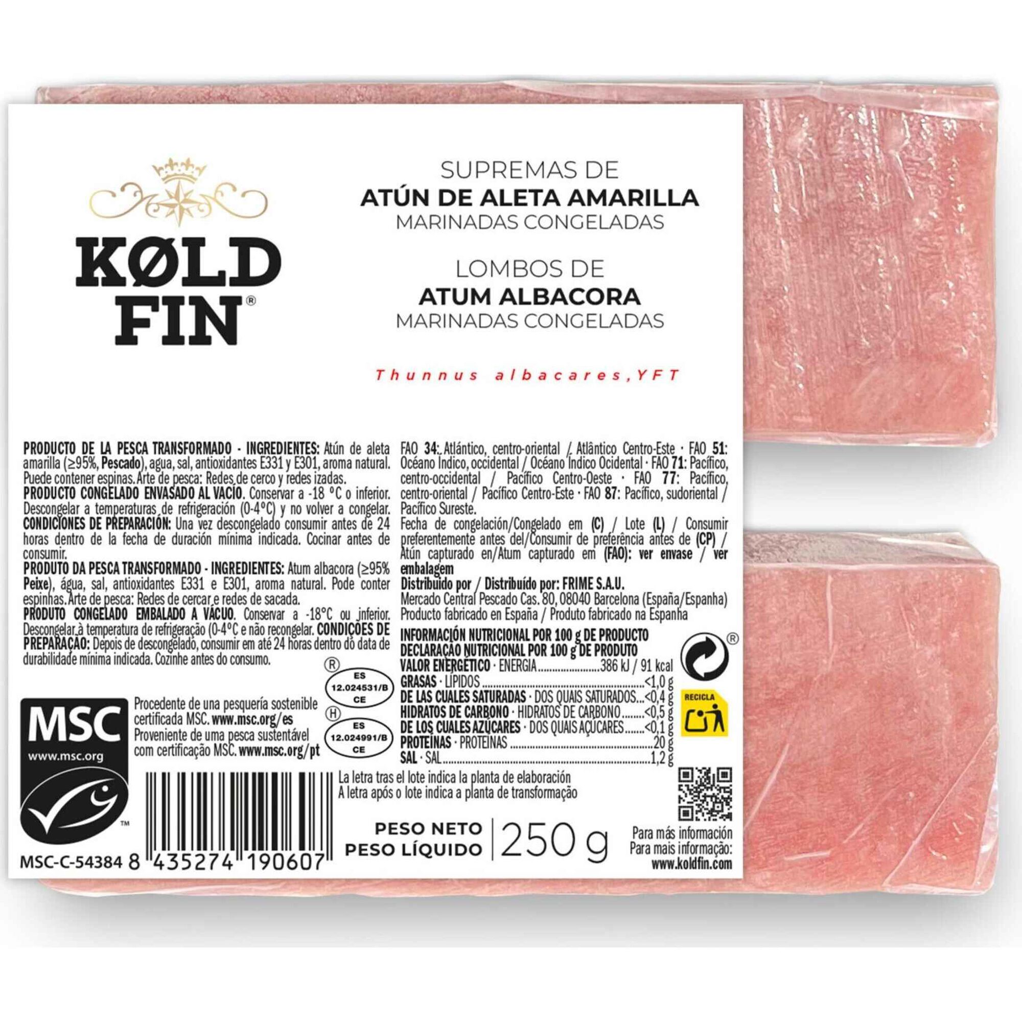 Lombos de Atum Marinado Congelado  Kold Fin