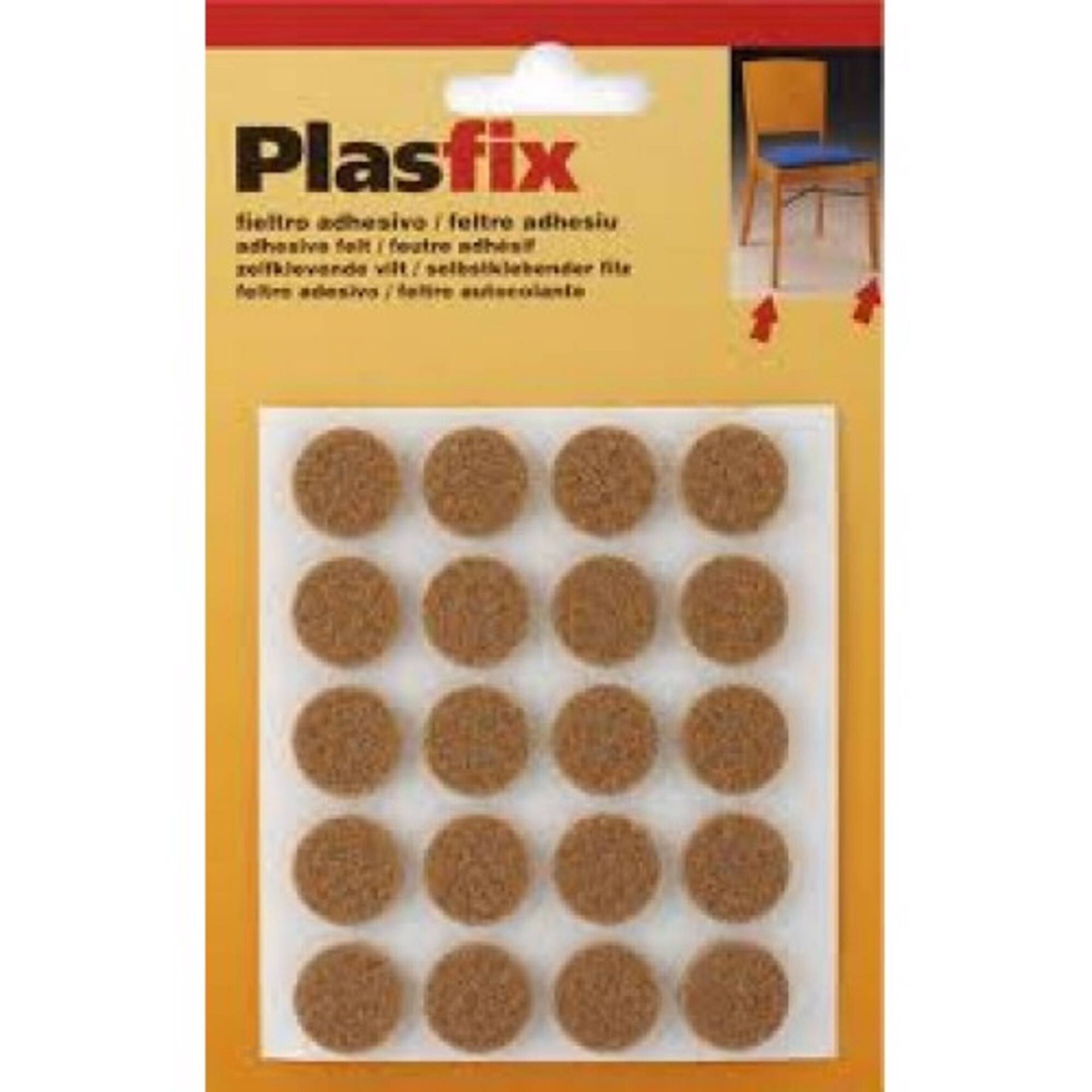 Feltros Adesivos Redondos 17mm Castanhos